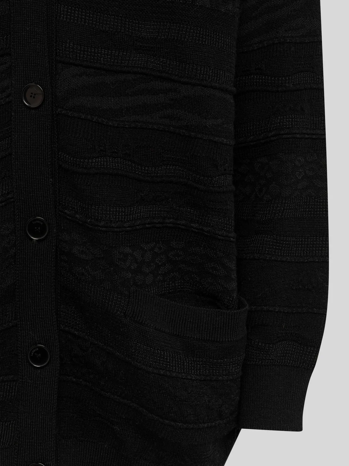 Laneus Lightweight Jacquard cardigan sort uld