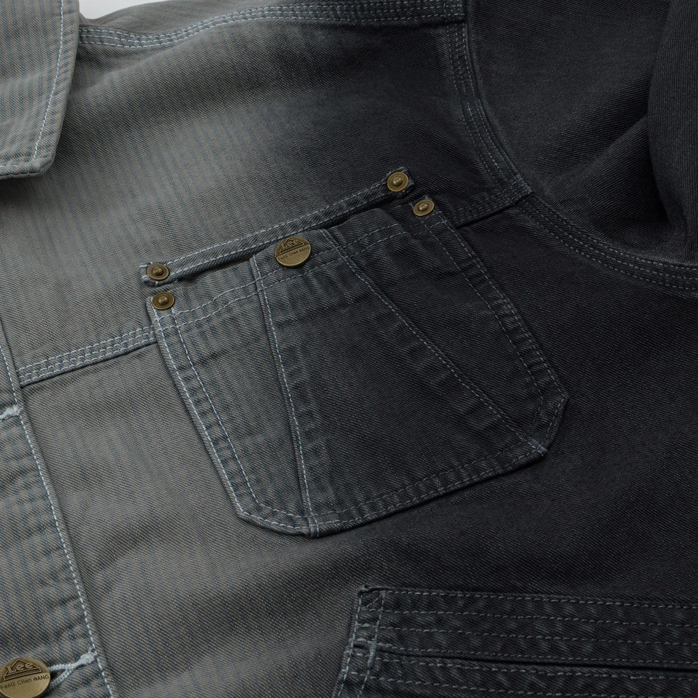 Lee x Feng Chen Wang L/S Denimjakke cropped hickory