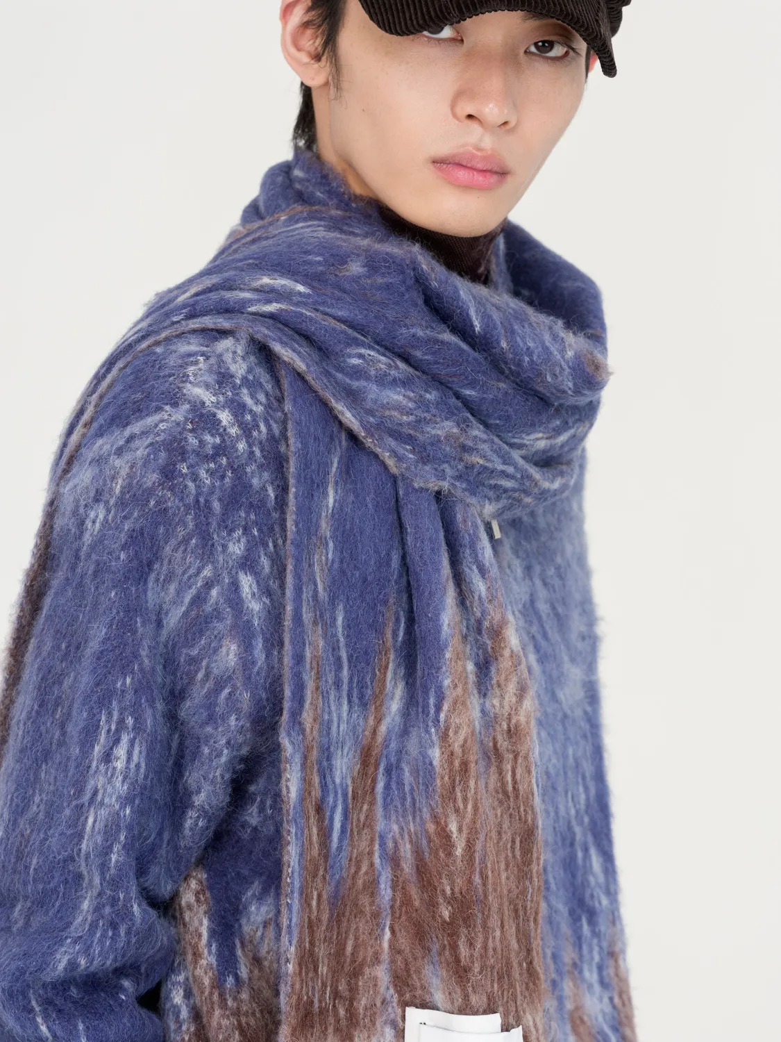 Feng Chen Wang Gradient Jacquard tørklæde blå OS