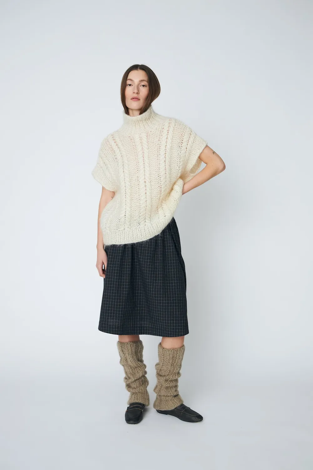 DAWNXDARE LEG WARMERS benvarmere 592 khaki mohair