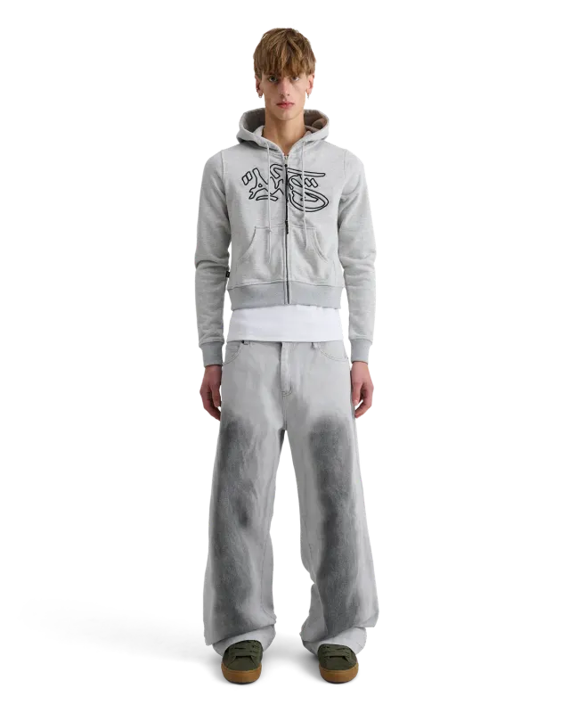 Alis Lauren zip hoodie bomuld Grey Melange