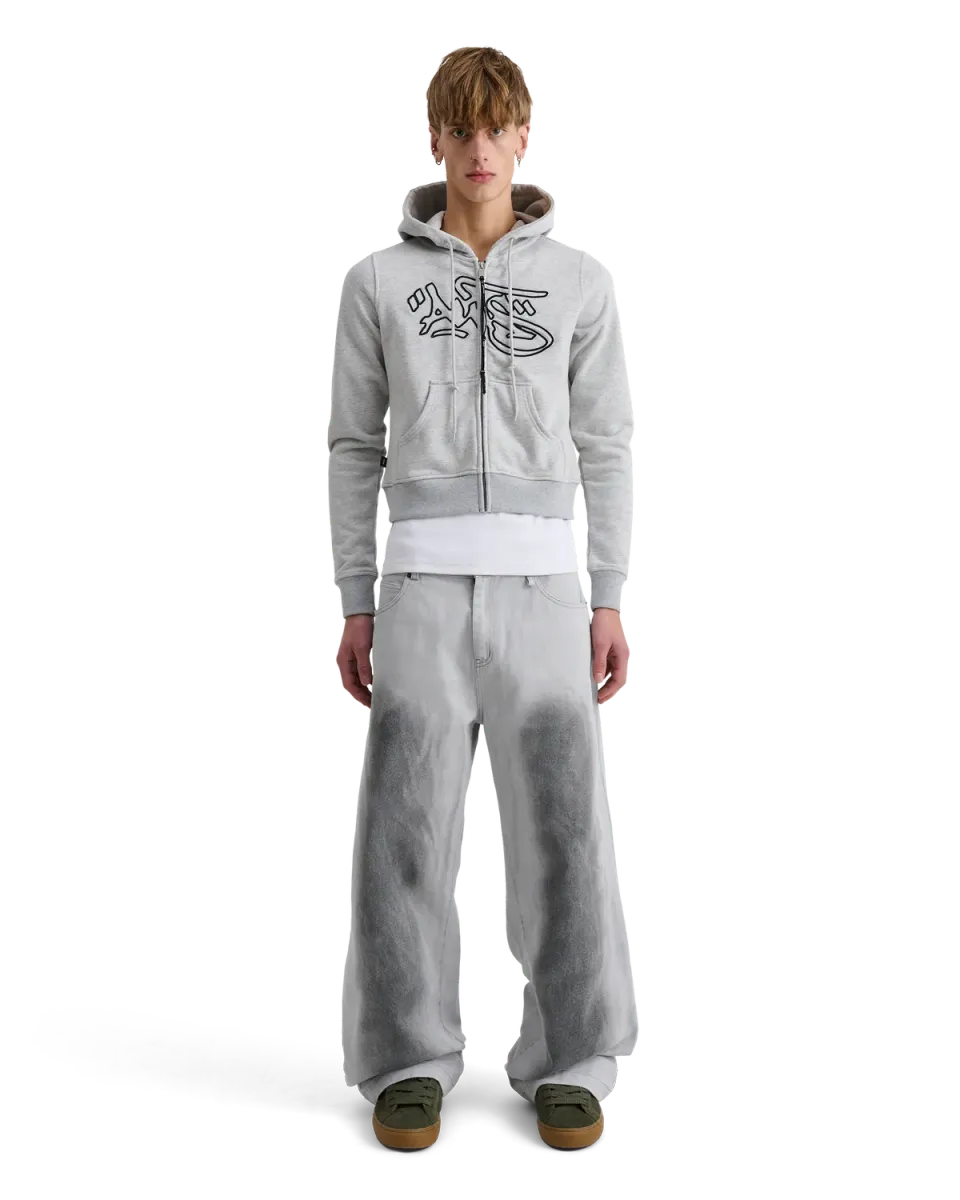 Alis Lauren zip hoodie bomuld Grey Melange