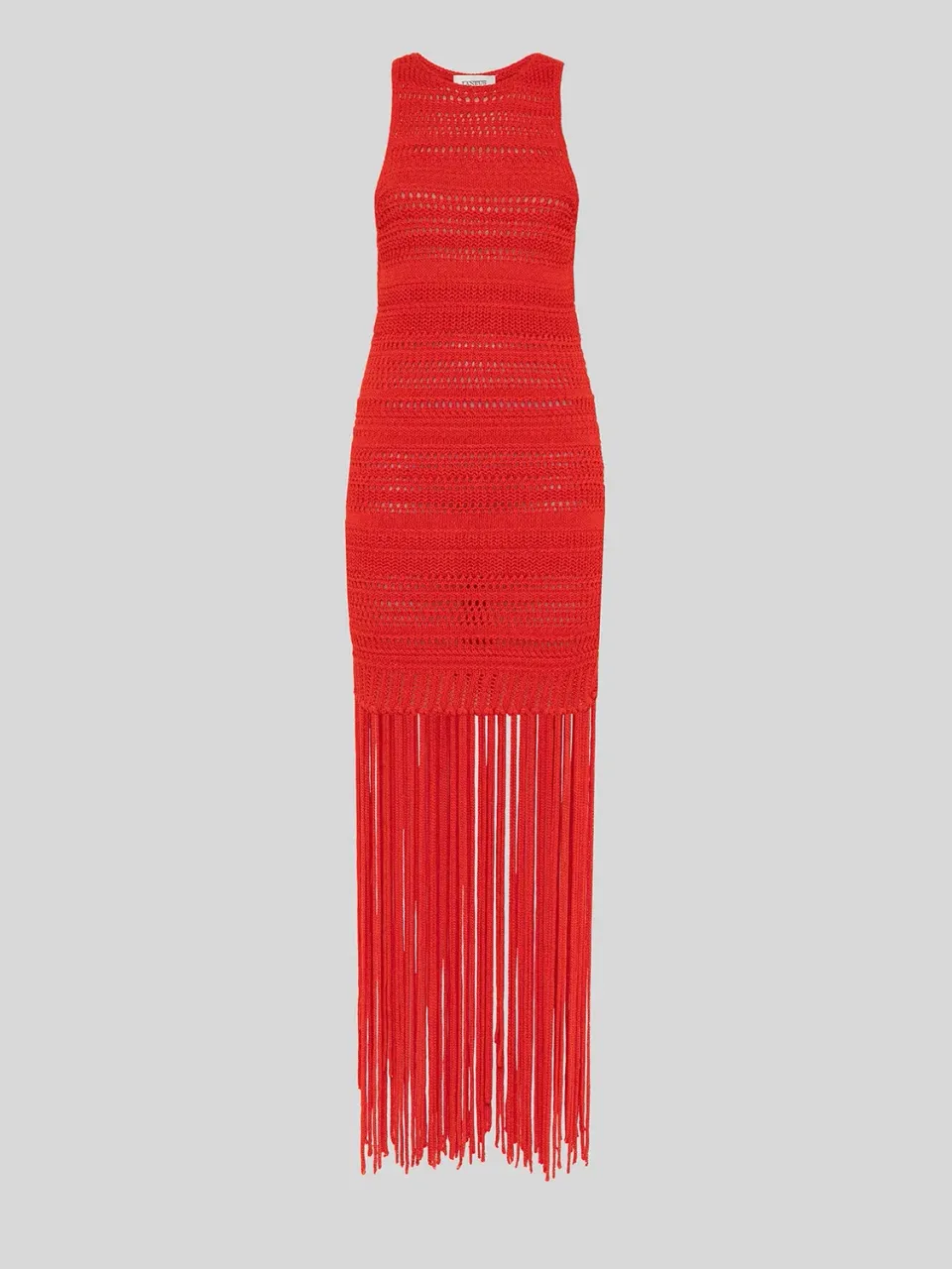 Laneus Fringed Dress kjole rød med frynser