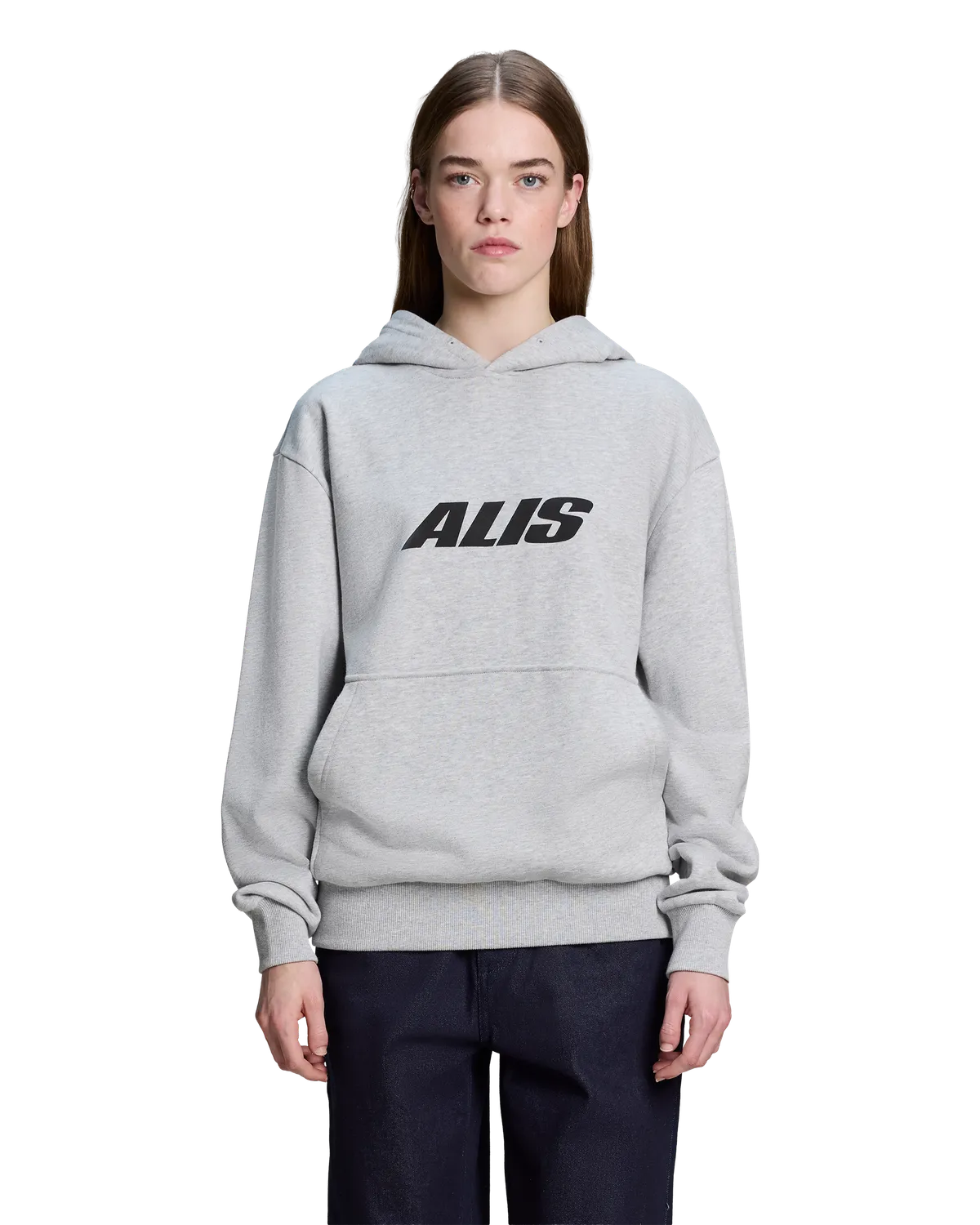 Alis Aori hoodie grey melange oversize bomuld