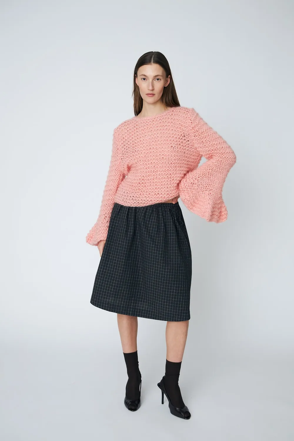 DAWNXDARE Weronica Top 203 Baby Pink striktrøje mohair
