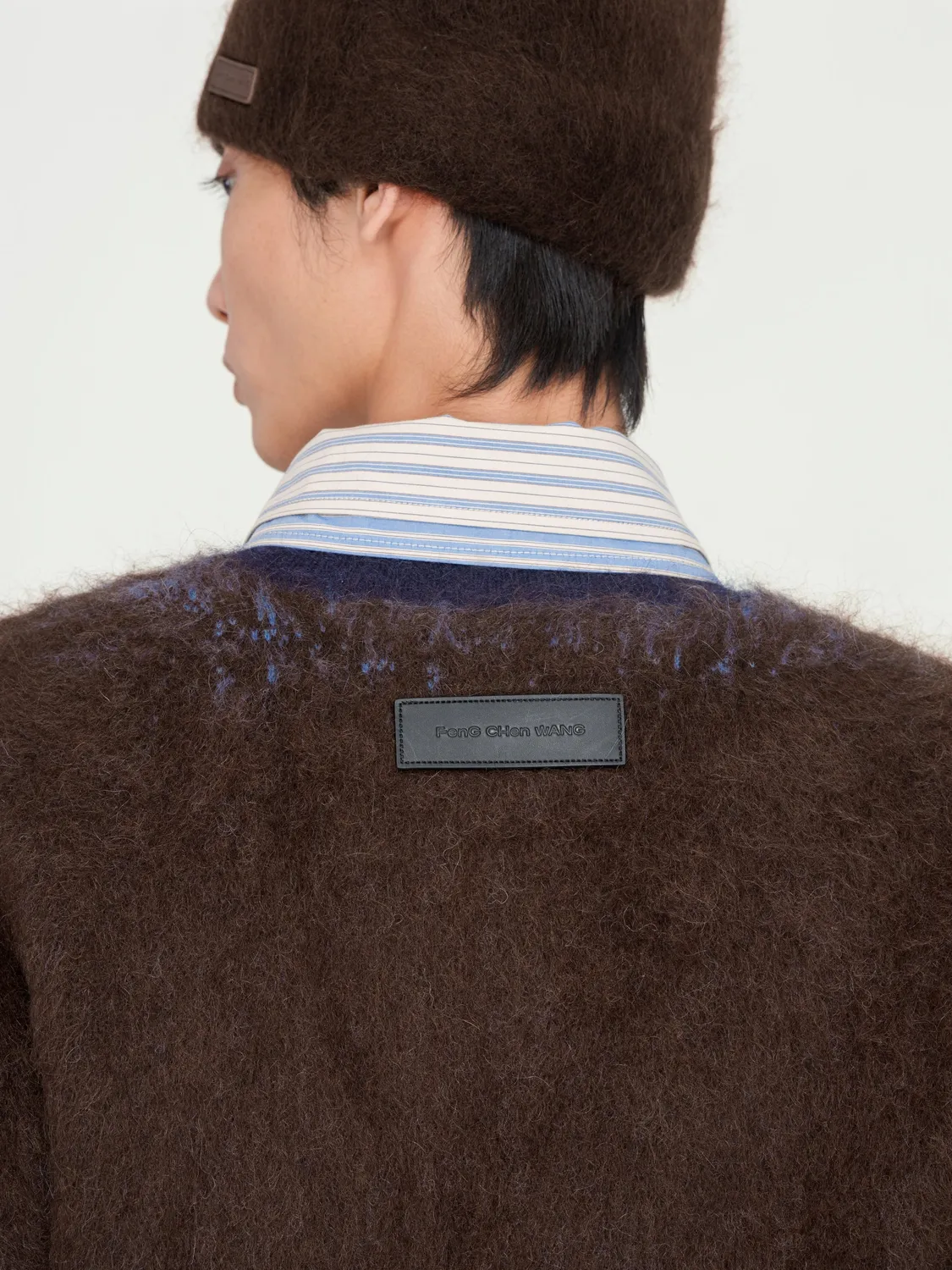 Feng Chen Wang Brown-Blue Gradient Sweater striktrøje børstet