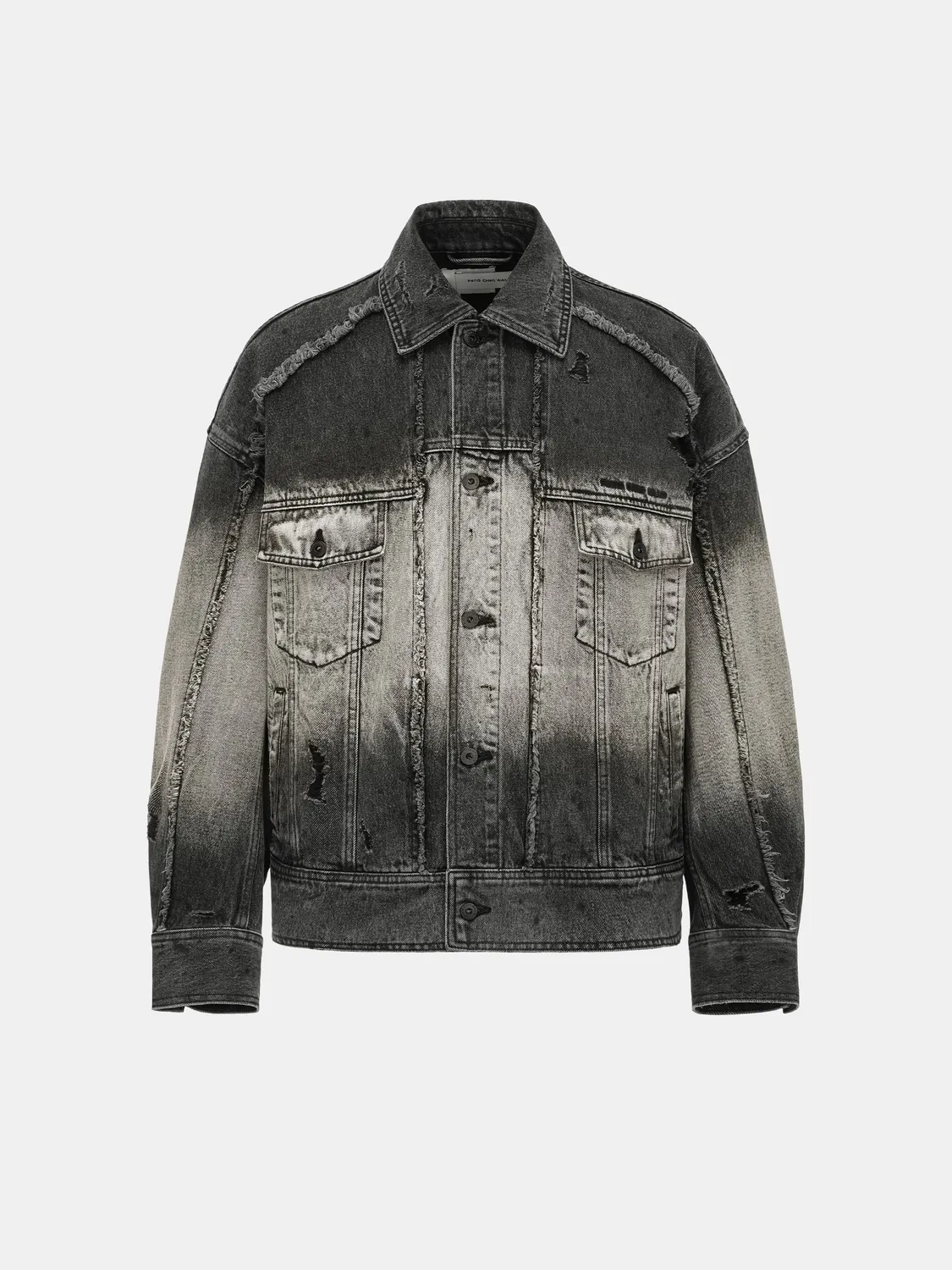 Feng Chen Wang Gradient denimjakke oversize hætte