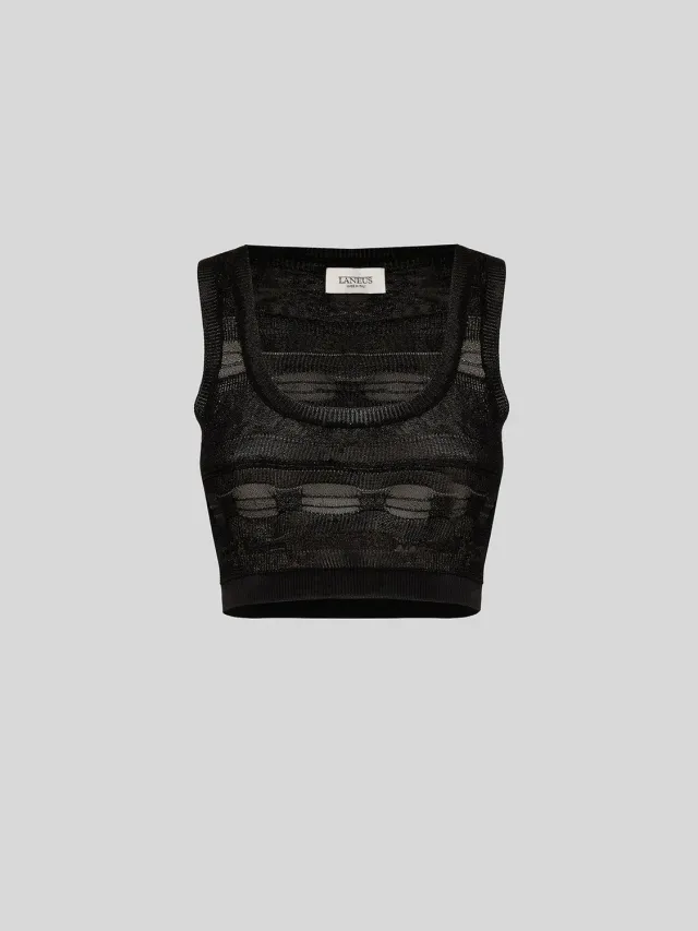 Laneus Light Jacquard Top top sort viskose