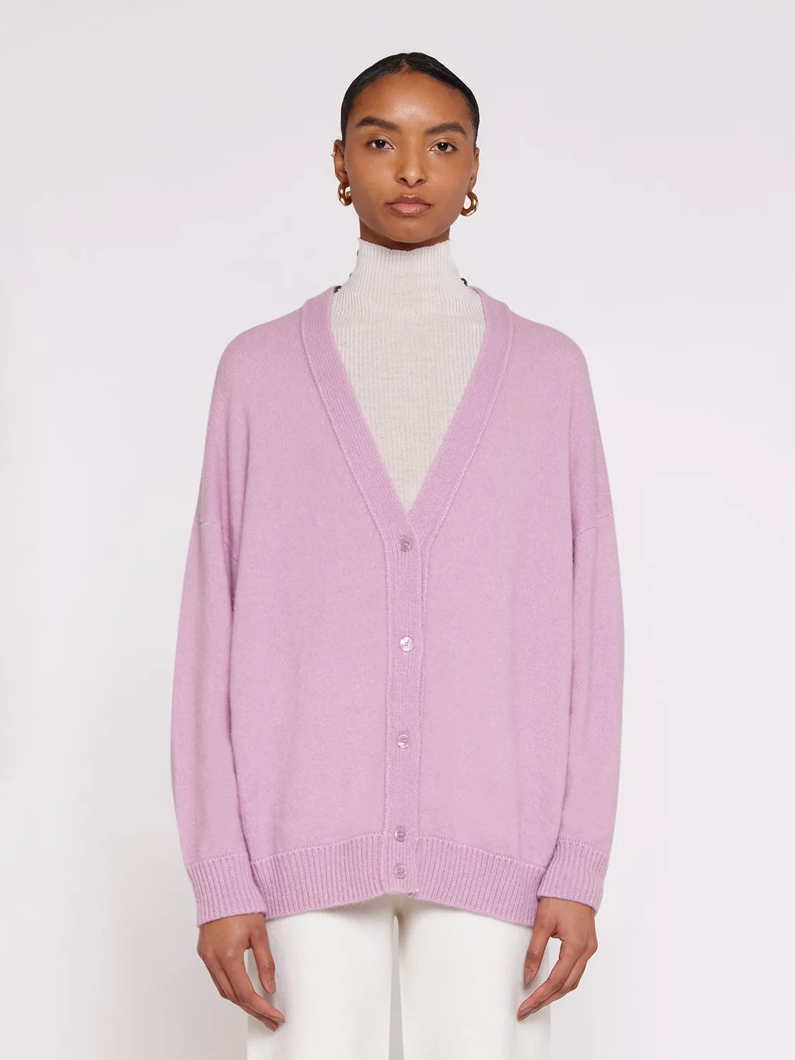 Laneus Cashmere and Silk cardigan pink cashmere