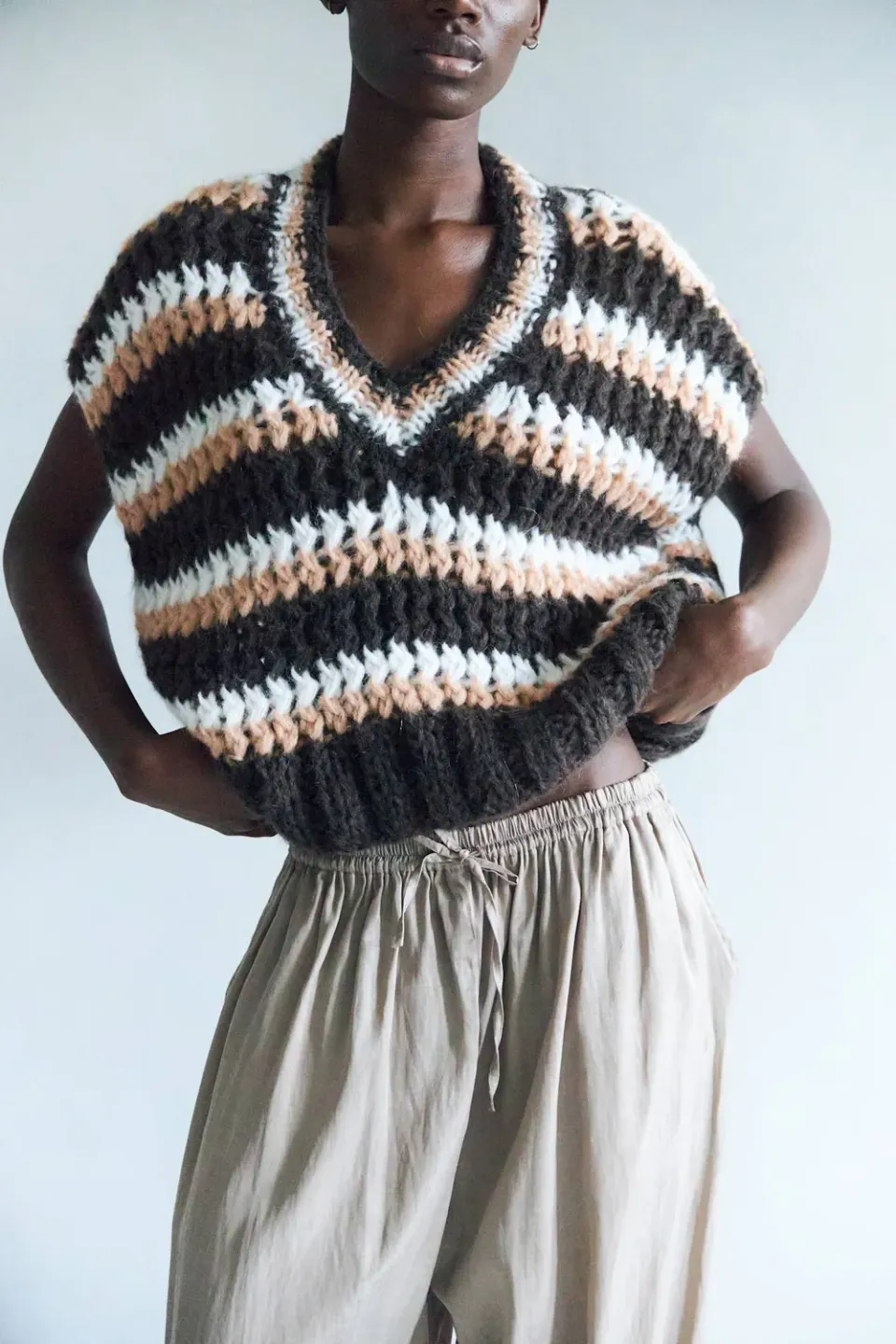 DAWNXDARE JANIE strikvest brun mohair