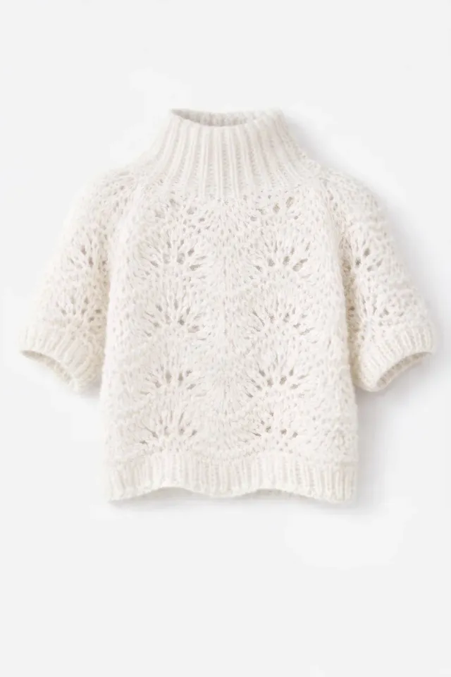 DAWNXDARE ESMA 102 strikbluse chalk hulmønstret