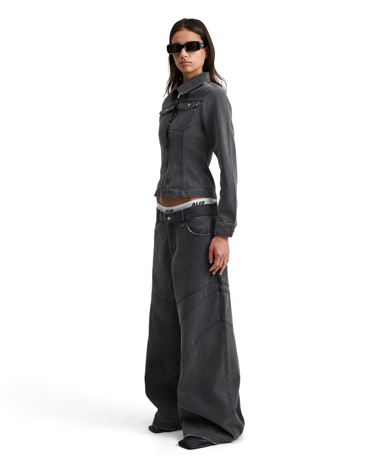 Alis Jenn Short Fitted denimjakke washed grey