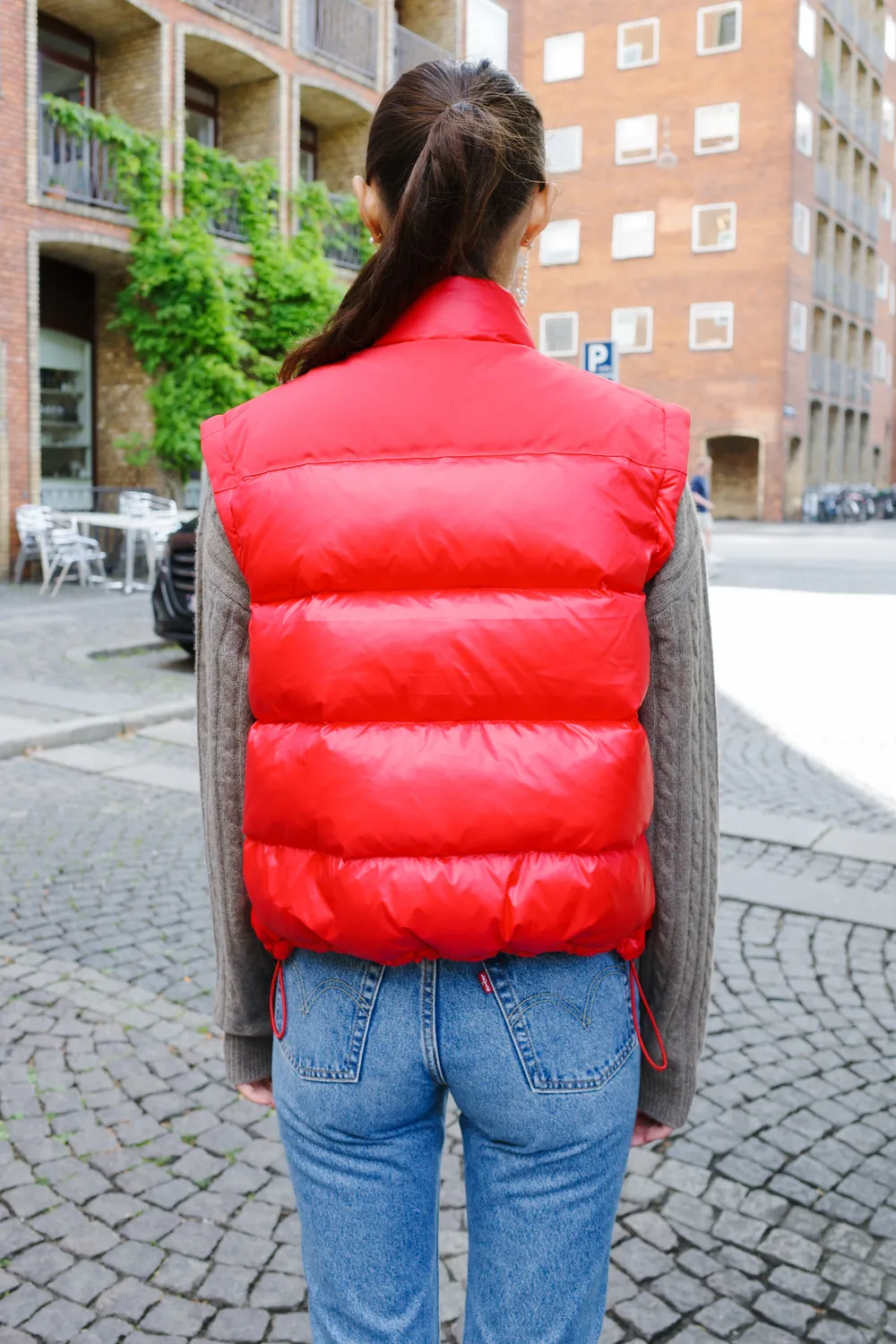 Caro Editions Puffer Nylon Feather Red dynejakke rød
