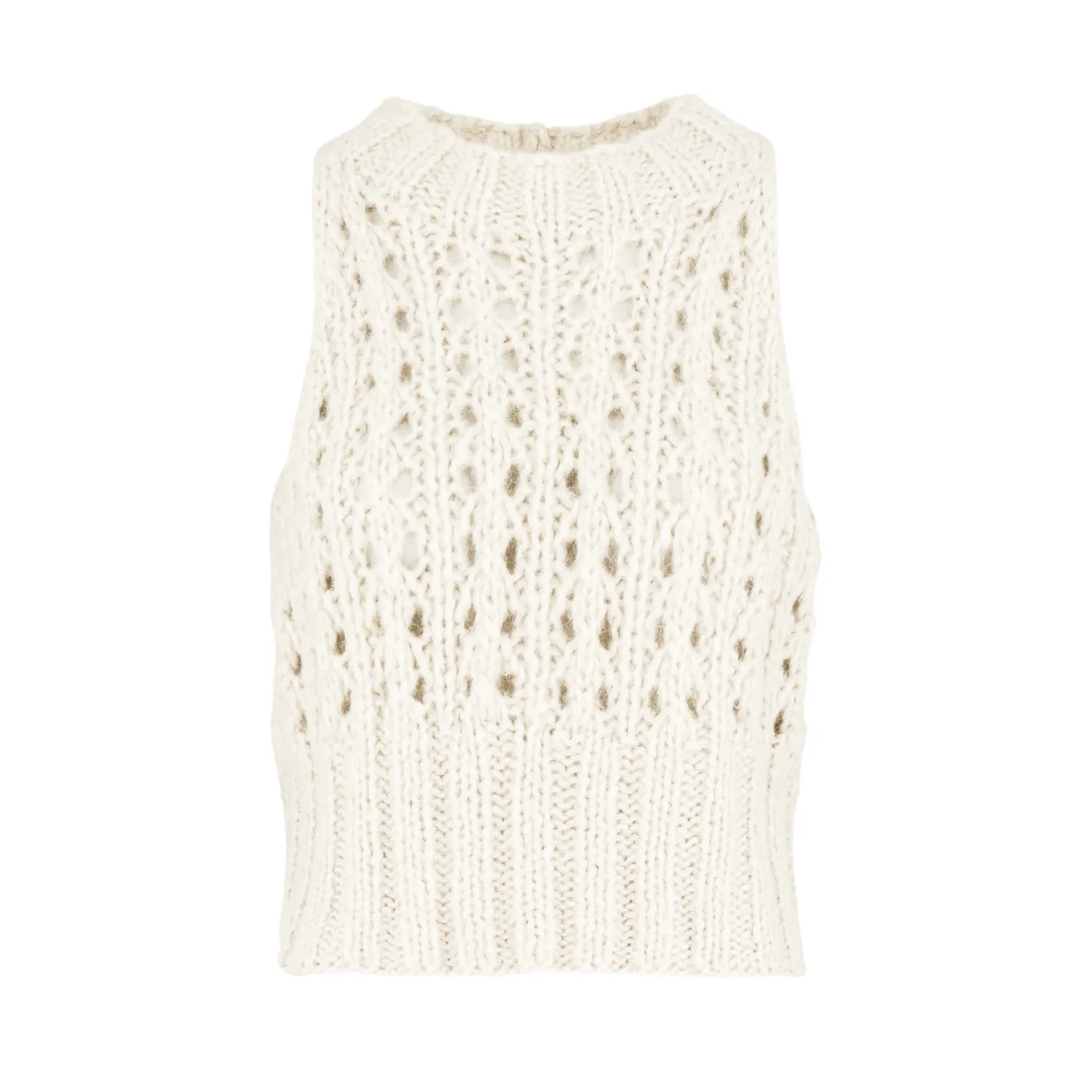 Dawn x Dare Ace strikket top 102 Chalk cropped