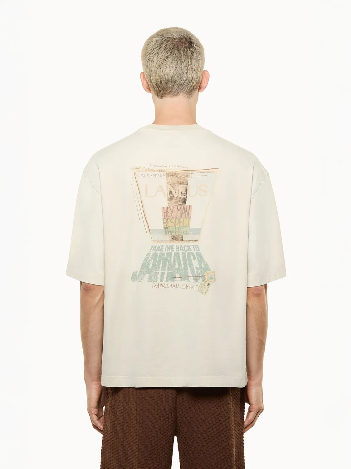 Laneus Oversized Jersey t-shirt bomuld creme