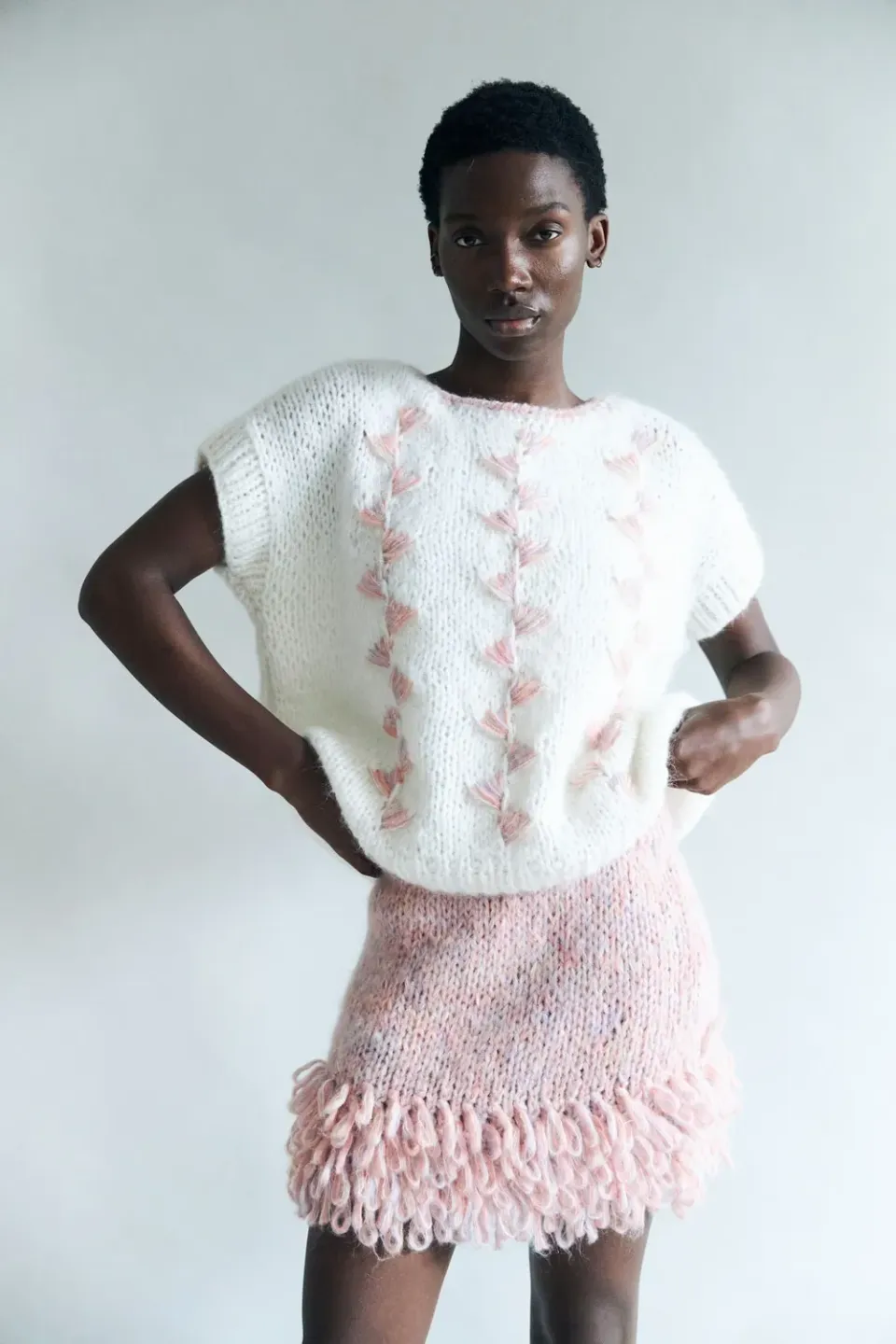 DAWNXDARE Flo 320 Rose nederdel mini mohair