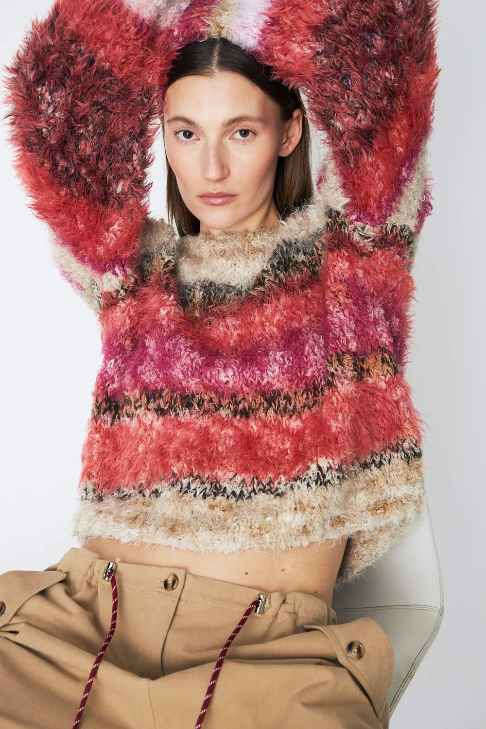 DAWNXDARE Eloise Pullover striktrøje 337 garnet rose