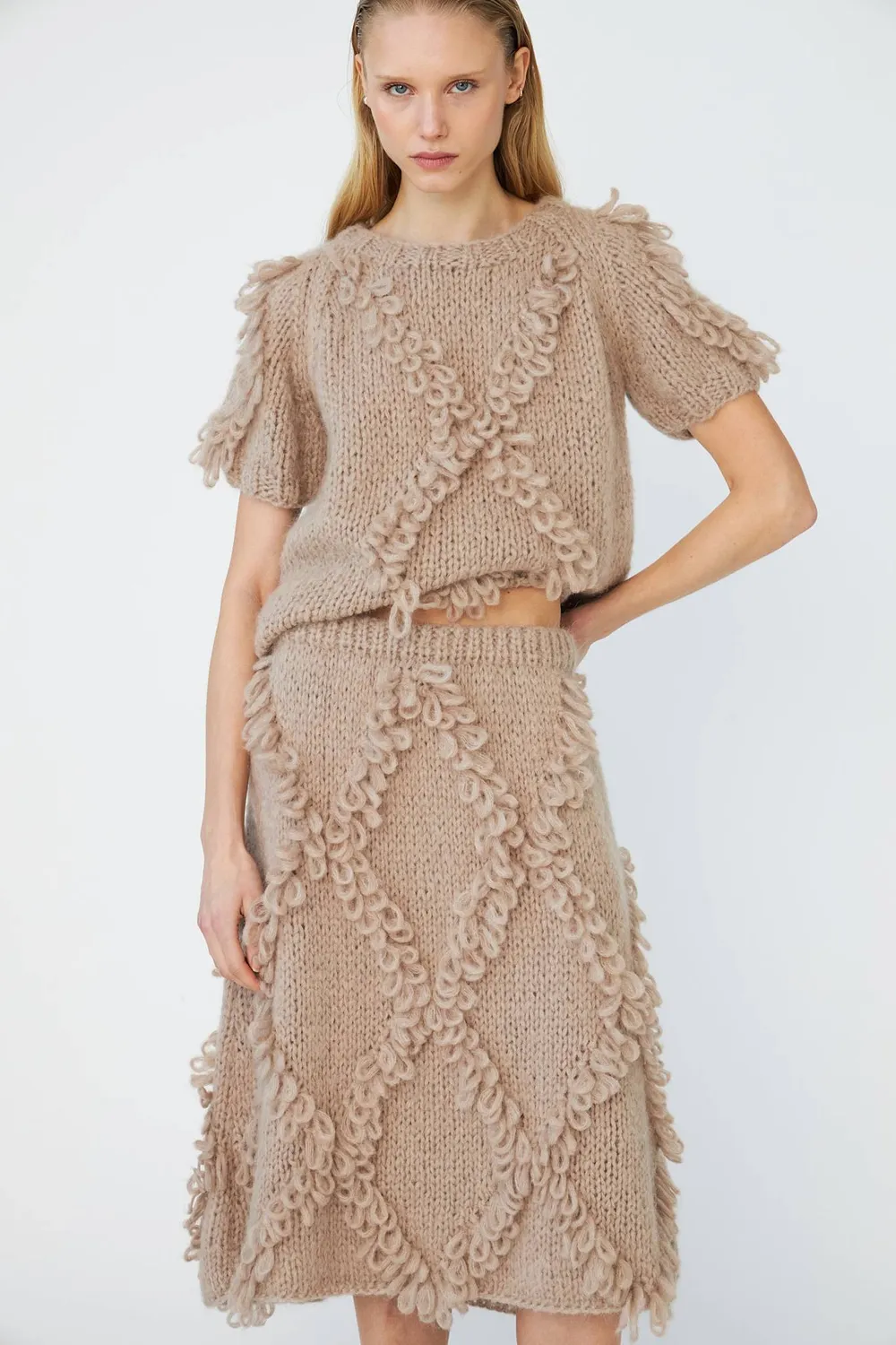 DAWNxDARE Estelle Diamond strik top 192 peat mohair