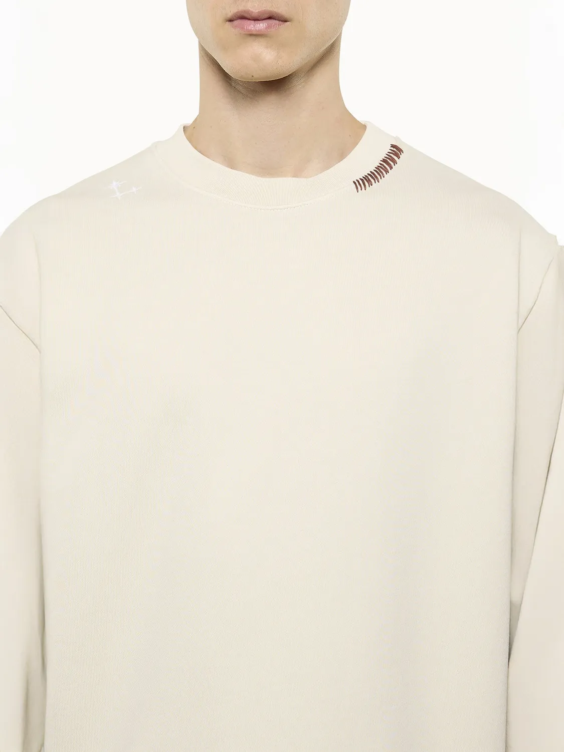 Laneus Crew Neck Cotton Sweatshirt sweatshirt creme