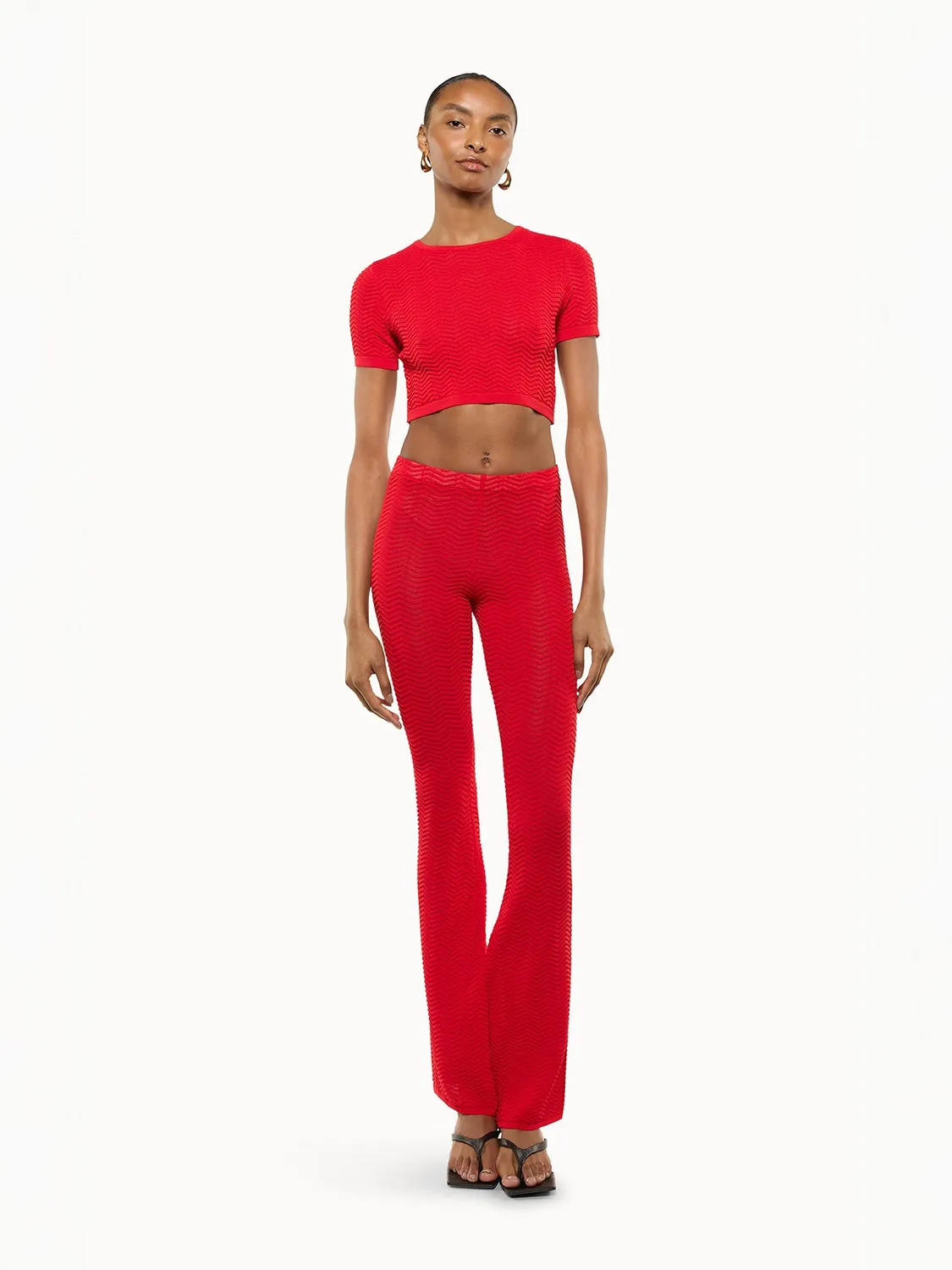 Laneus Knitted Top rød viskose slim fit