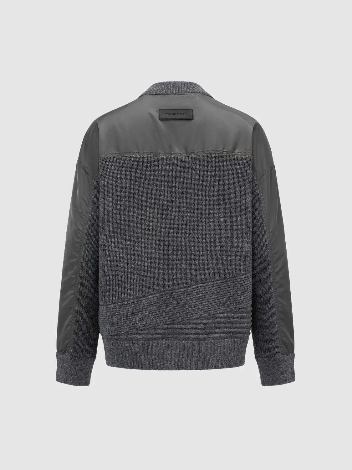 Feng Chen Wang Patchwork cardigan nylon sort mørkegrå