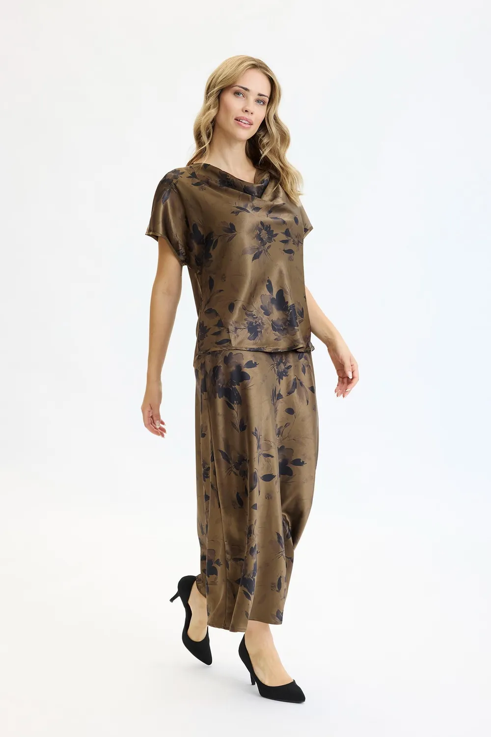 IN FRONT Vallerie bluse med print vingeærmer