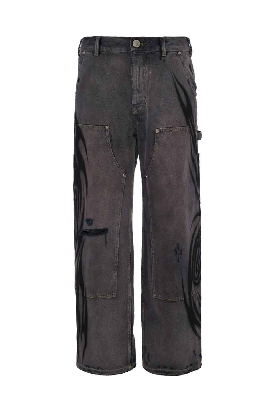 Hellstar Black Denim Ripped jeans sort onesize