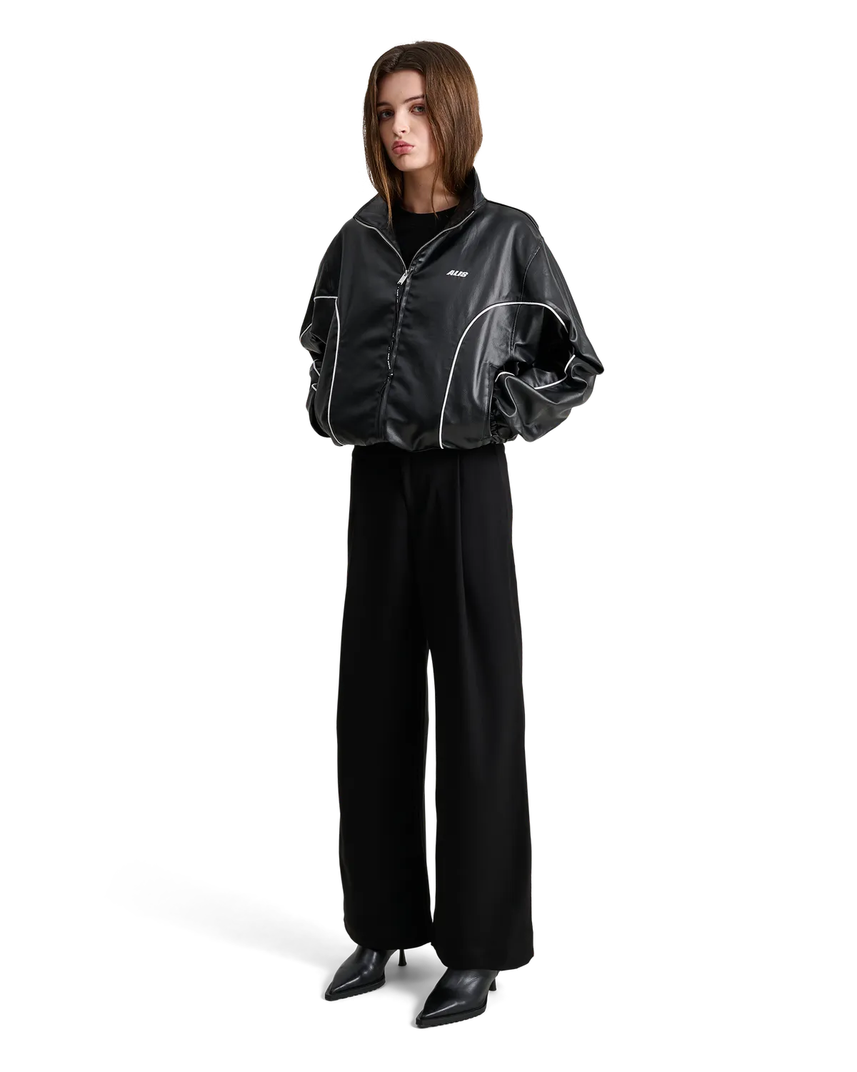 Alis Hristo Tony Fit track top glossy black coated