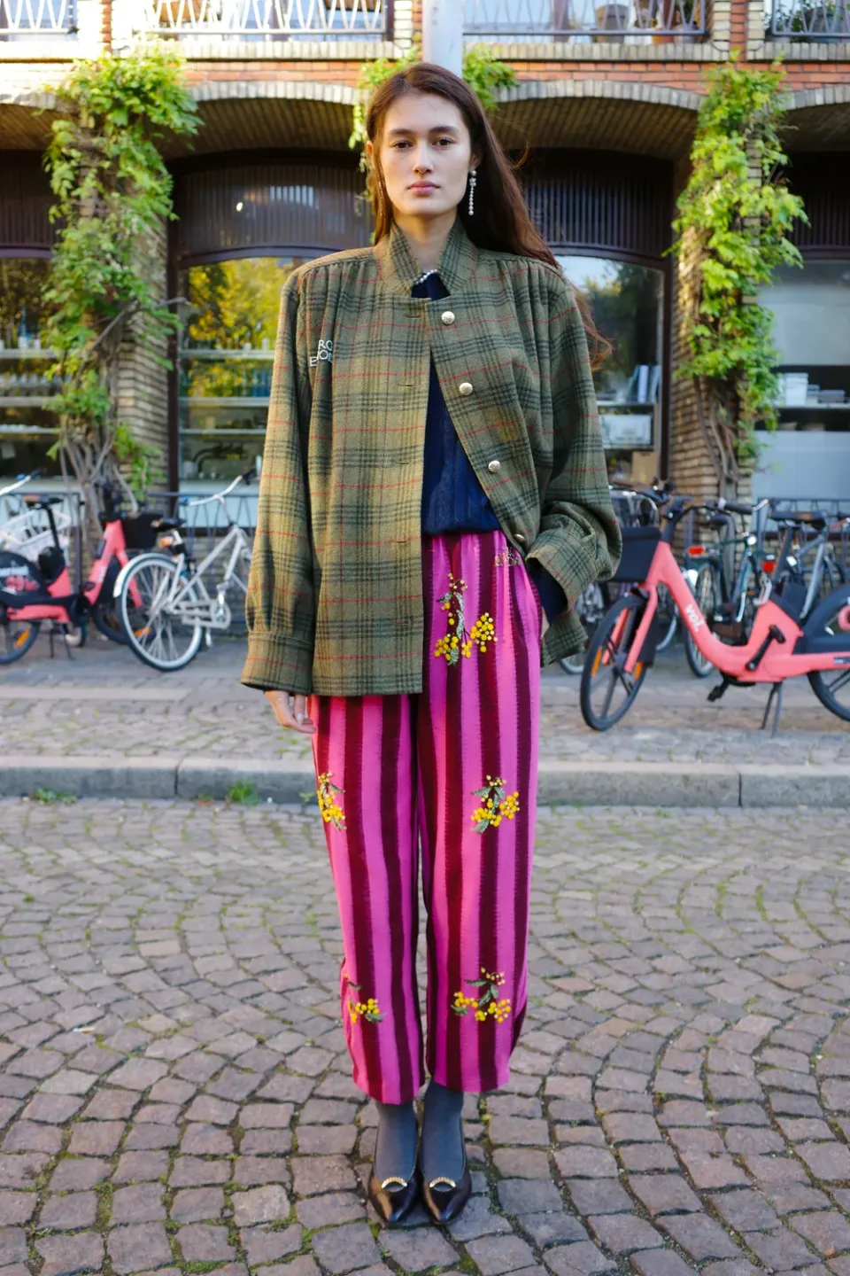 Caro Editions Gaia Coat frakke brun grøn tern