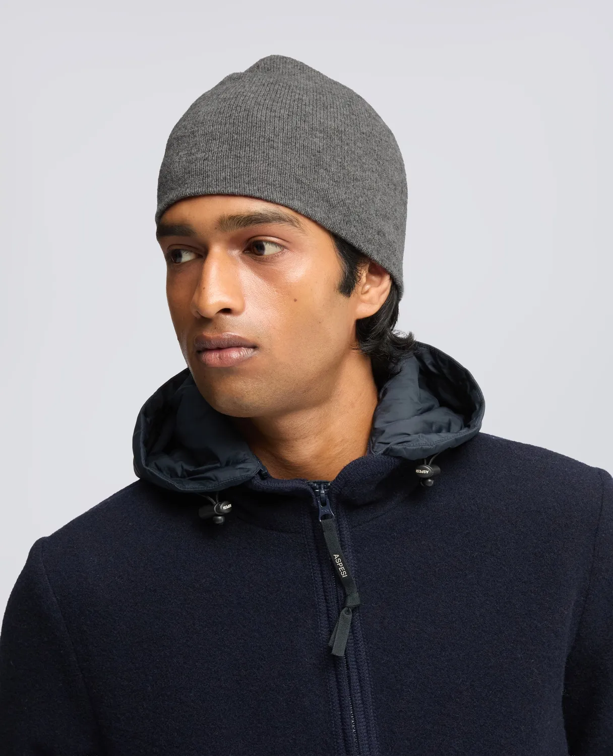 Aspesi hue uld cashmere yak grå
