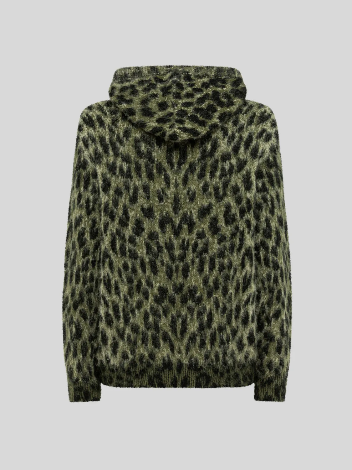 Laneus boxy strik hoodie grøn alpaka