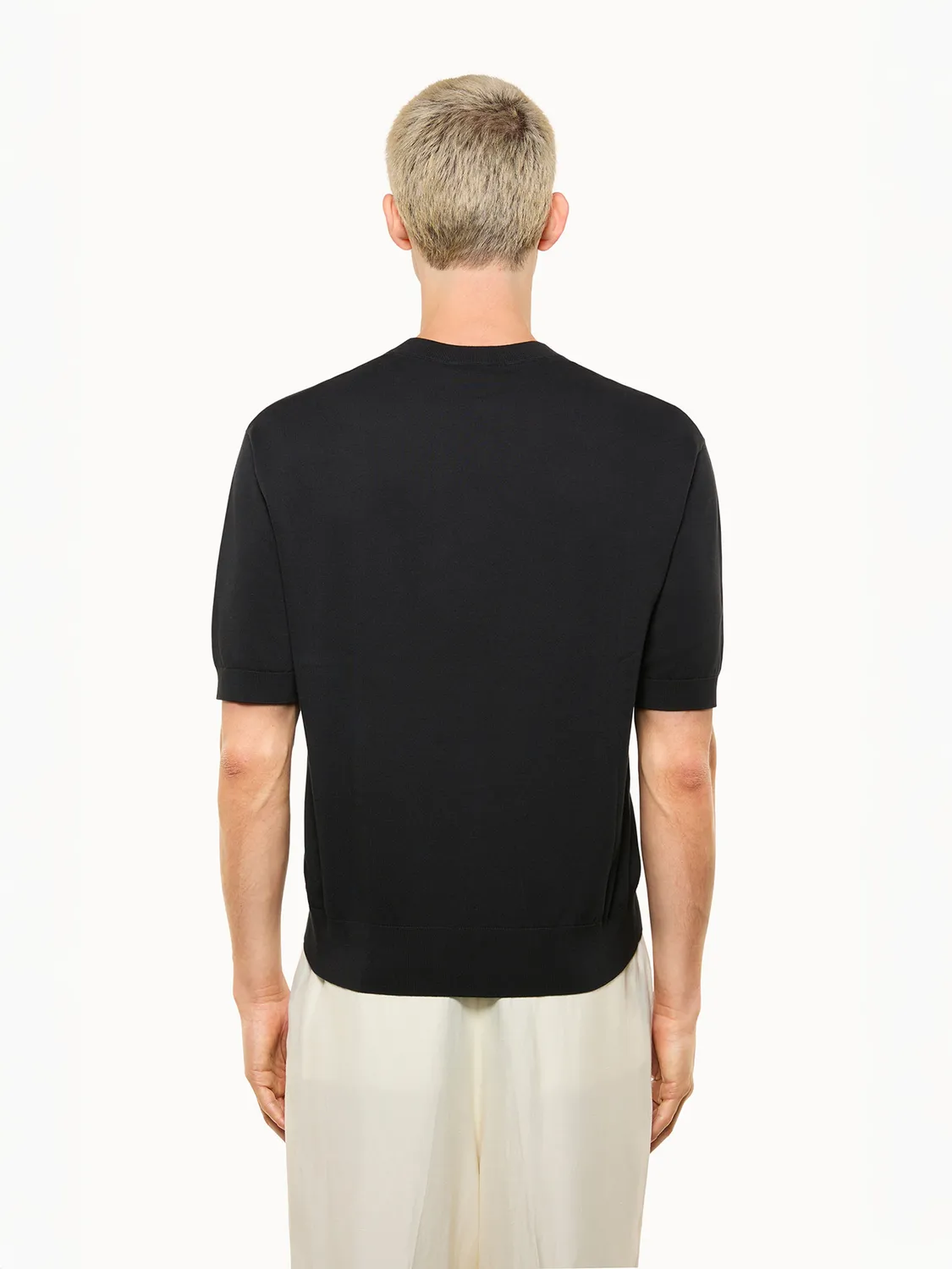 Laneus Cotton Crew Neck T-shirt sort bomuld