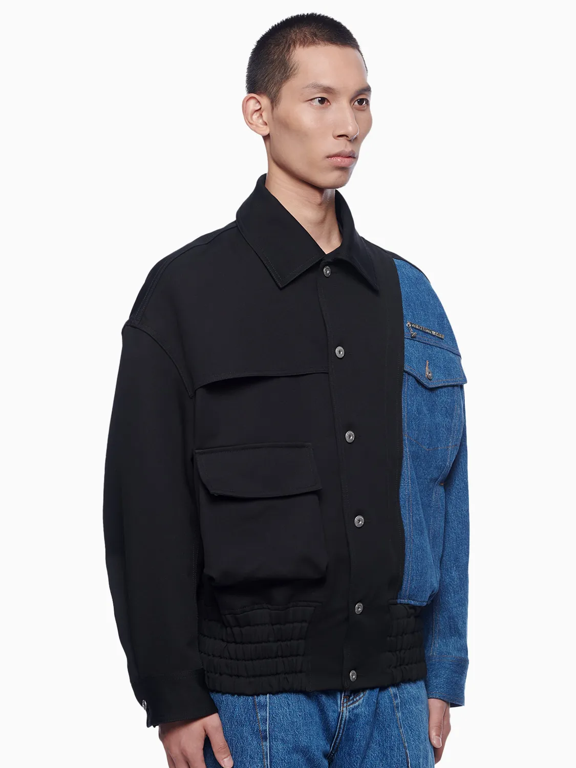 Feng Chen Wang Poly Woven Denim jakke oversize