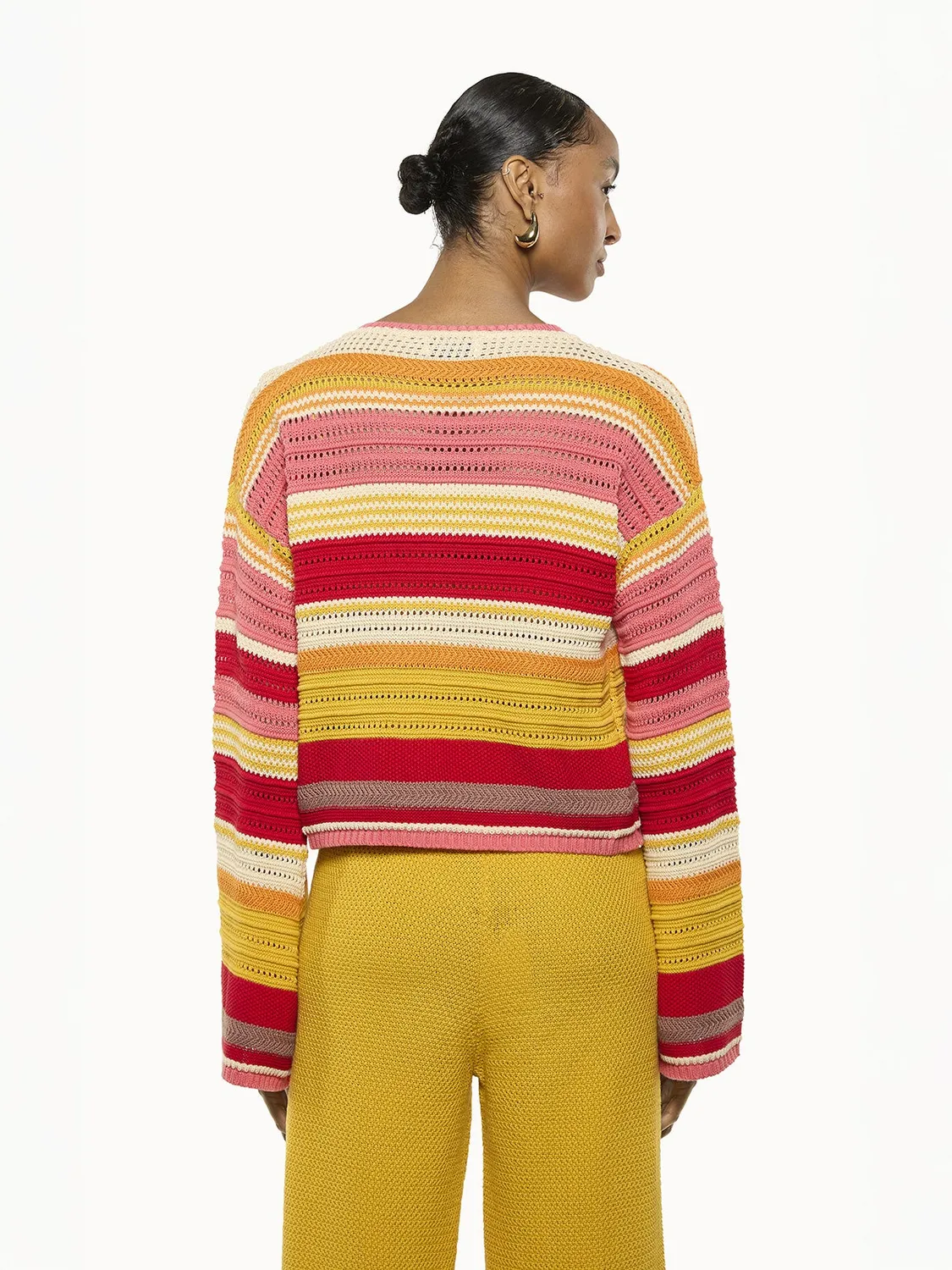 Laneus Multicolor cardigan pink bomuld