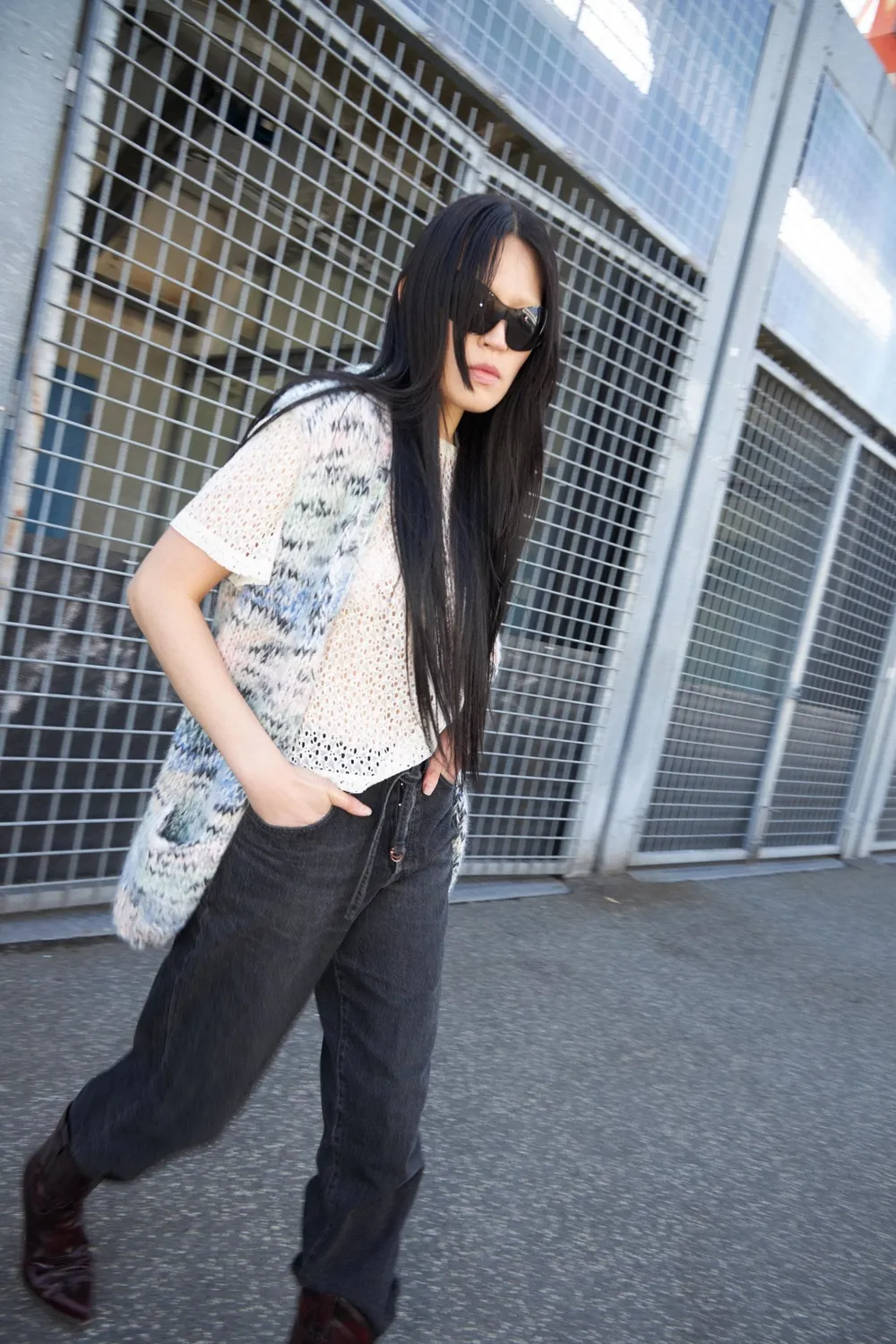 Dawn x Dare Coyto strikvest chalk multi mohair