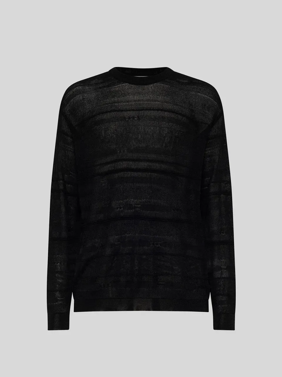 Laneus Jacquard sweater sort viskose