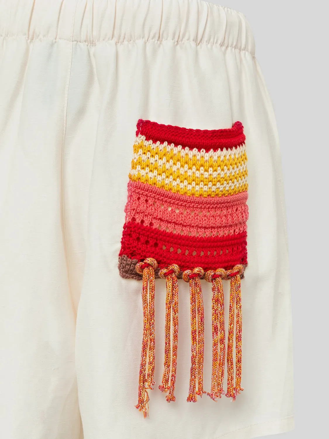 Laneus Cancun hørshorts creme brede