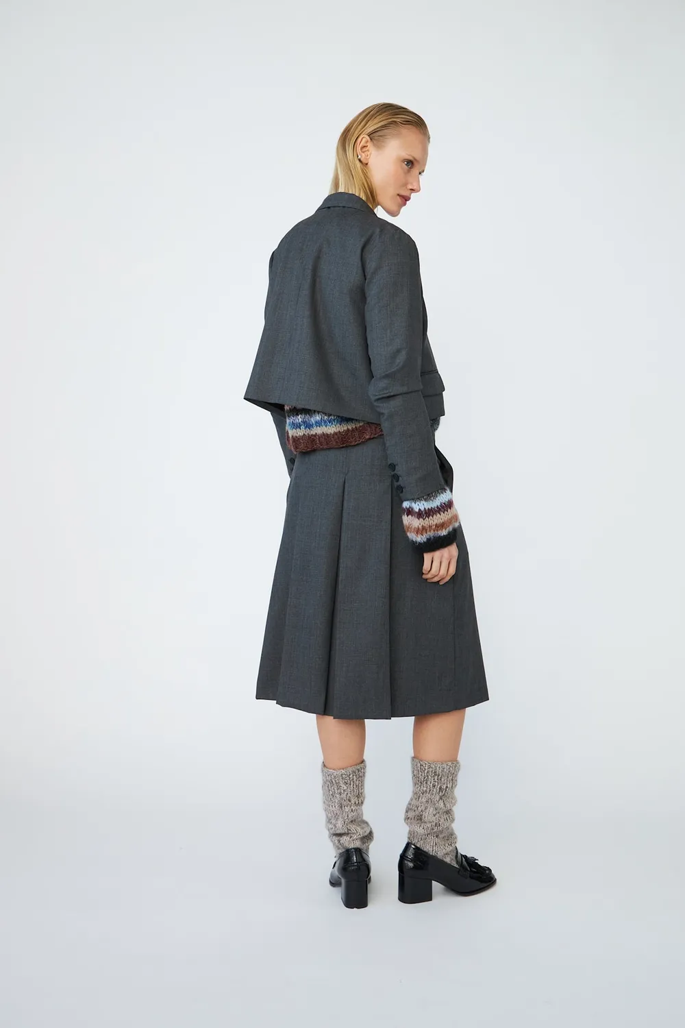 DAWNXDARE Mirren blazer 195 asfalt uld cropped