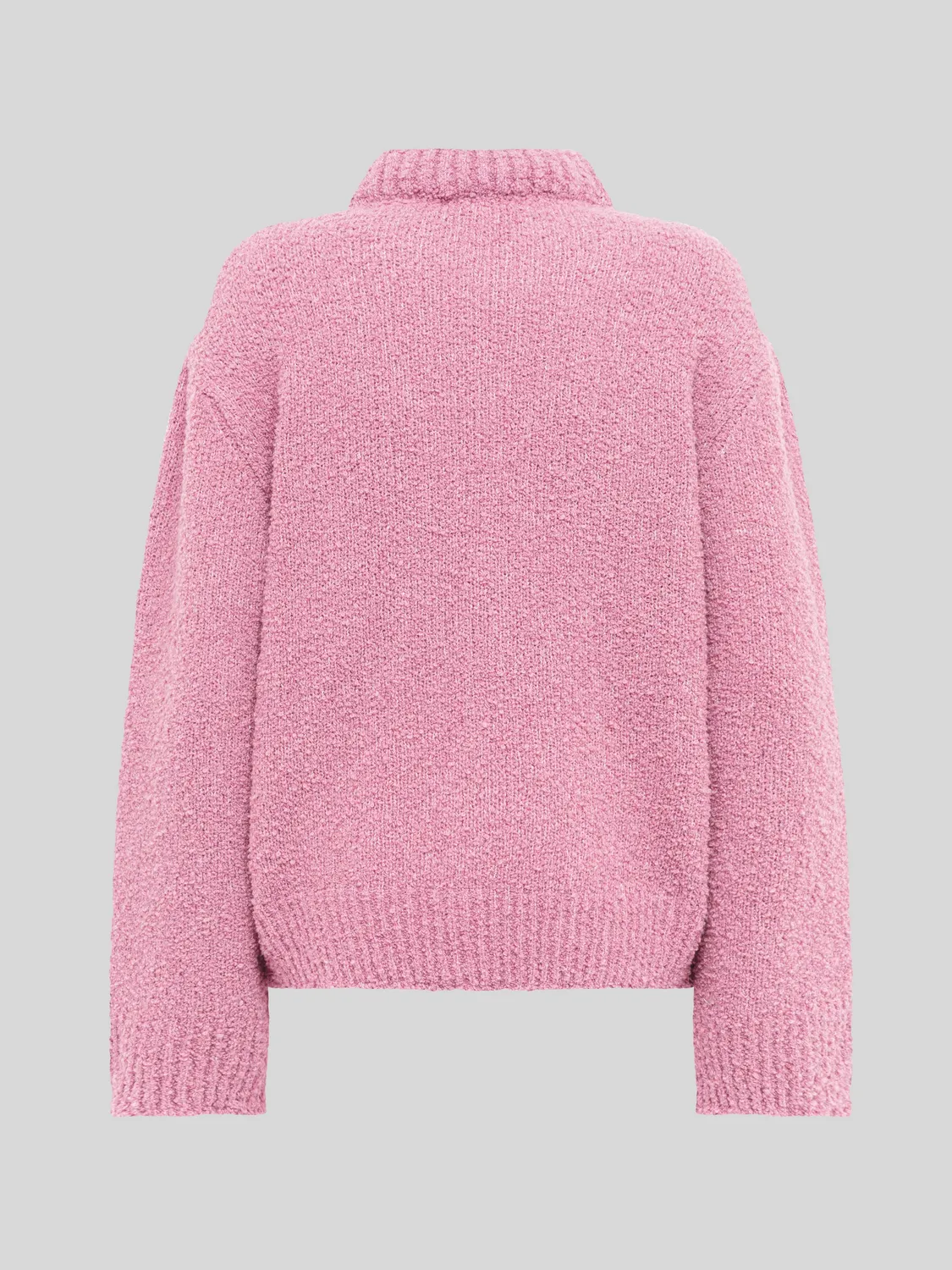 Laneus Boxy Crewneck striktrøje pink uld