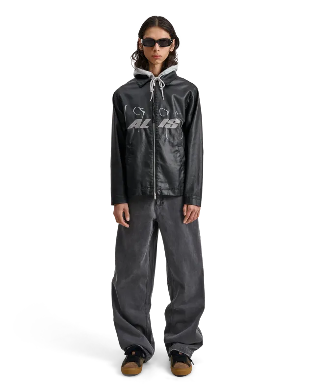 Alis Viren arbejdsjakke glossy black coated blank