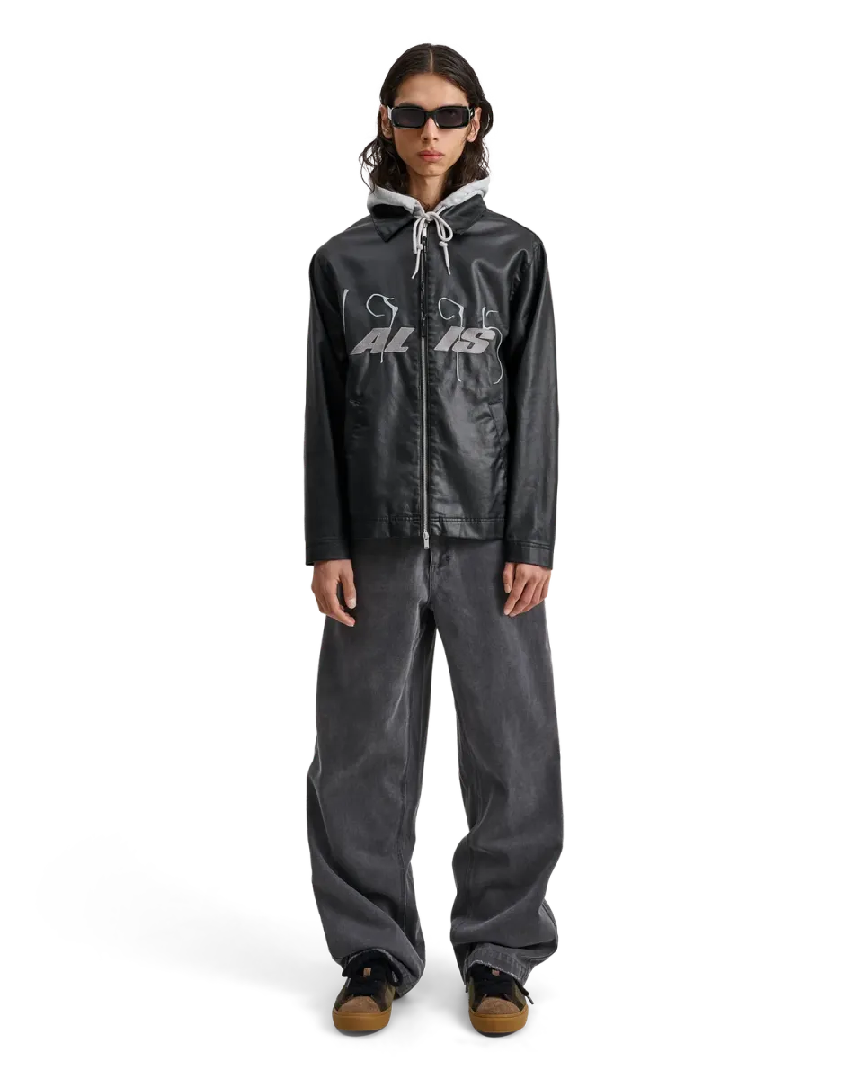 Alis Viren arbejdsjakke glossy black coated blank