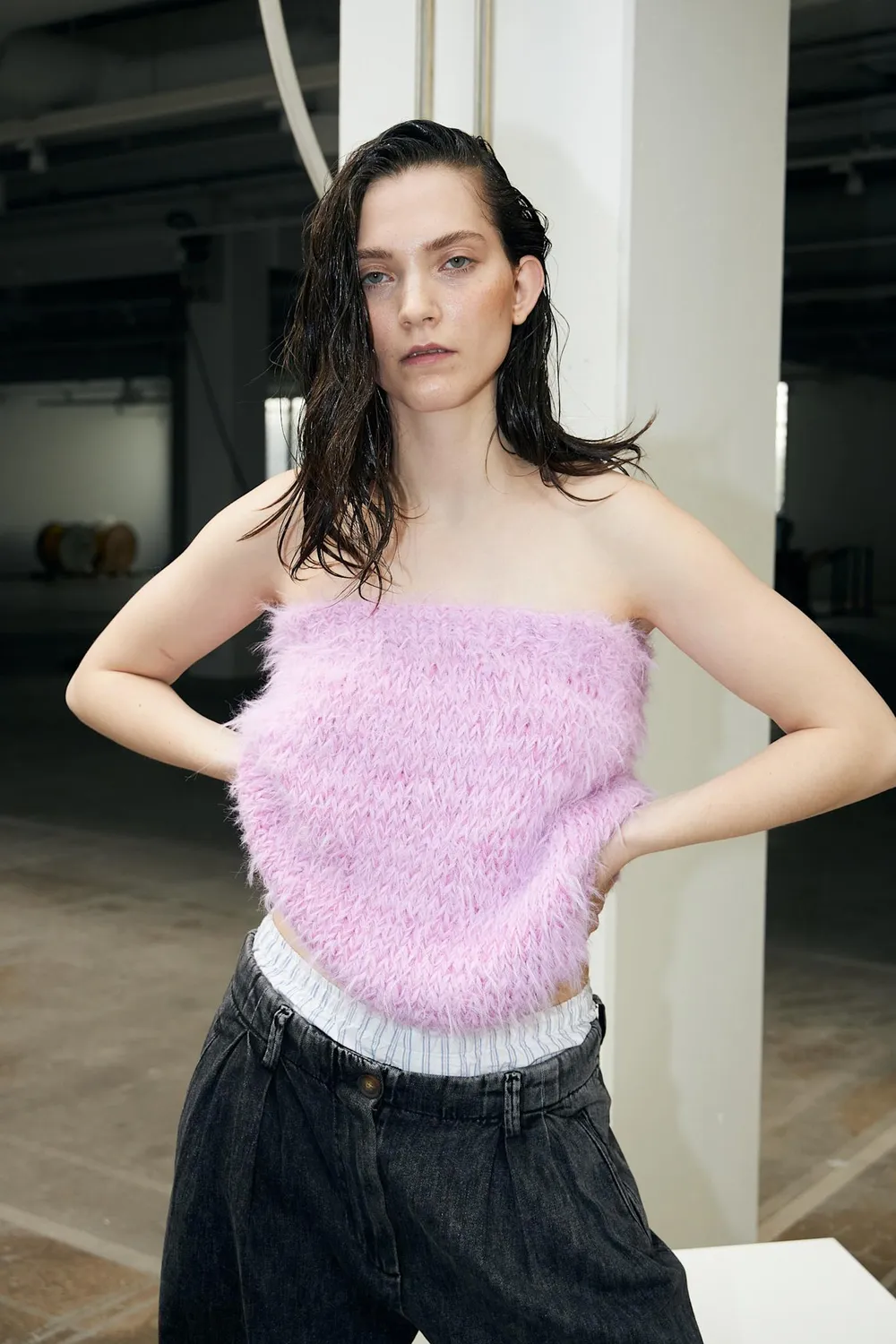 DAWNXDARE Barré 219 Super Pink nederdel pink mohair
