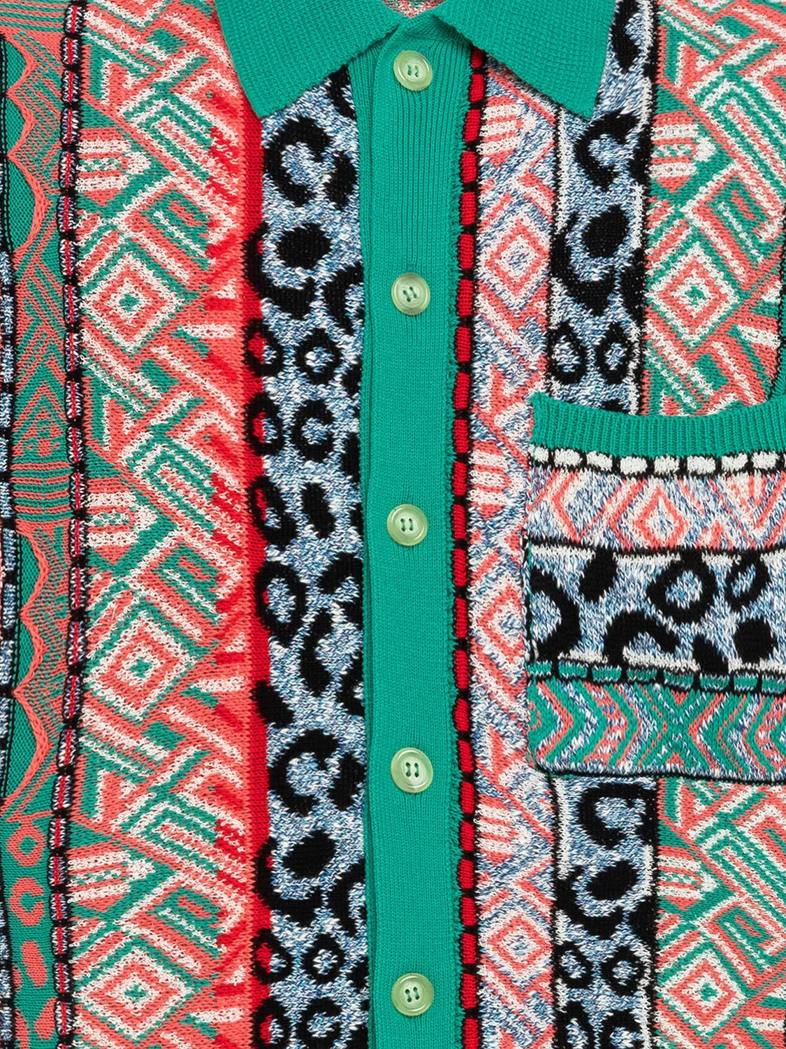 Laneus Jacquard polo smaragdgrøn bomuld