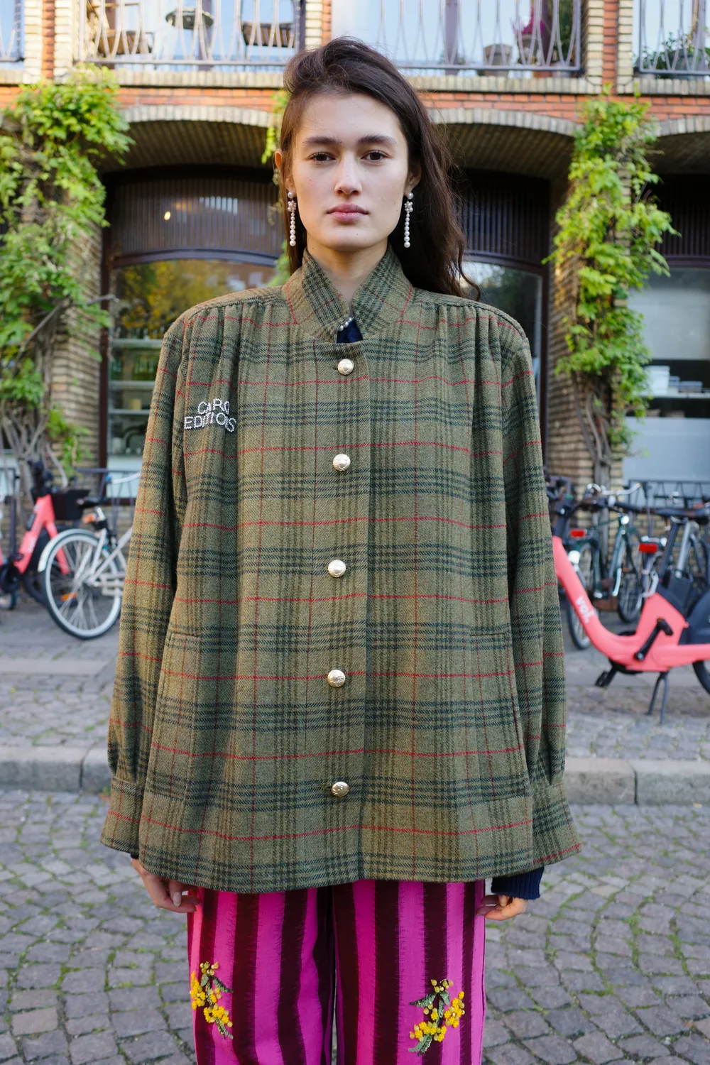 Caro Editions Gaia Coat frakke brun grøn tern