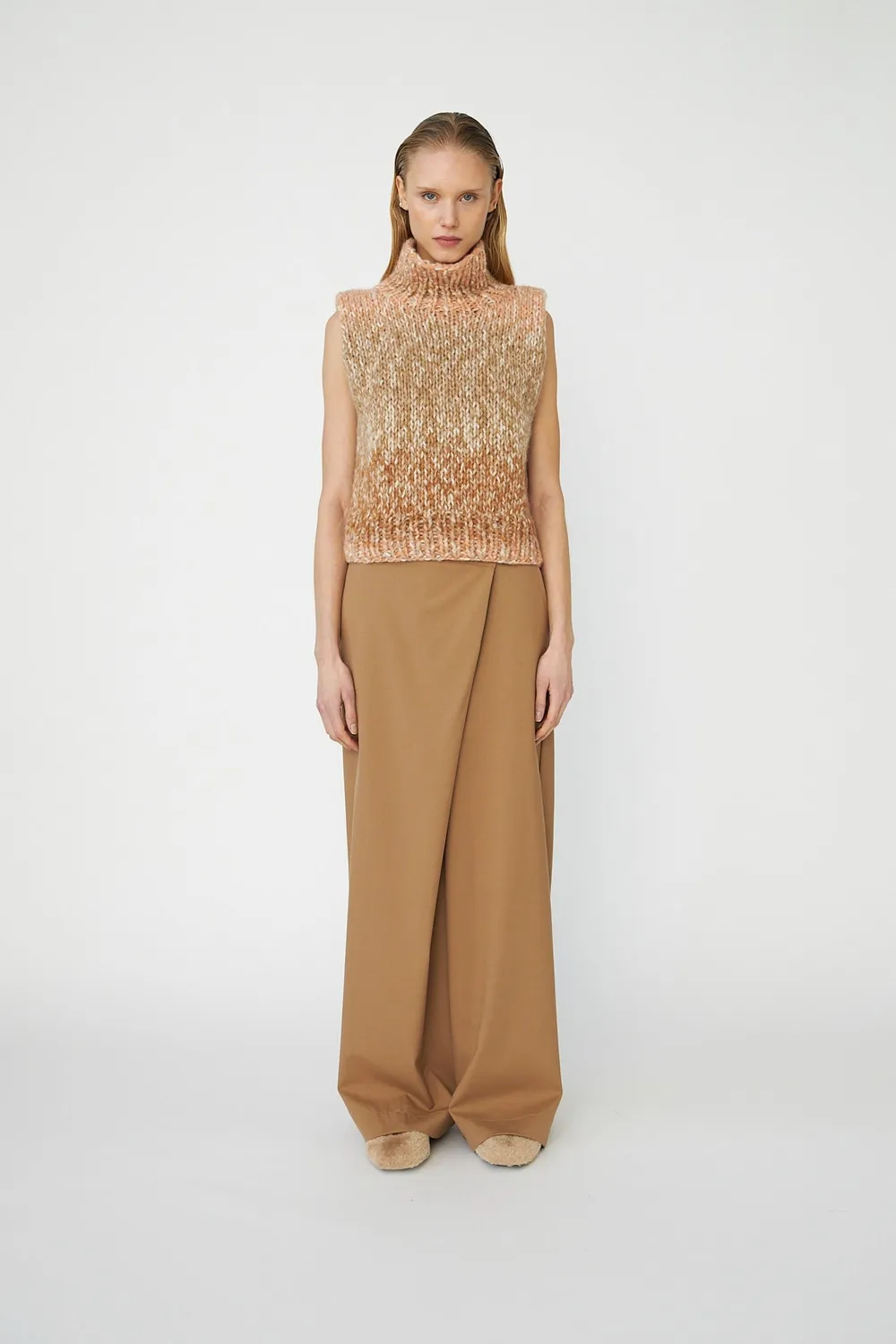 DAWNXDARE ELLIS strik top 852 CAMEL uld
