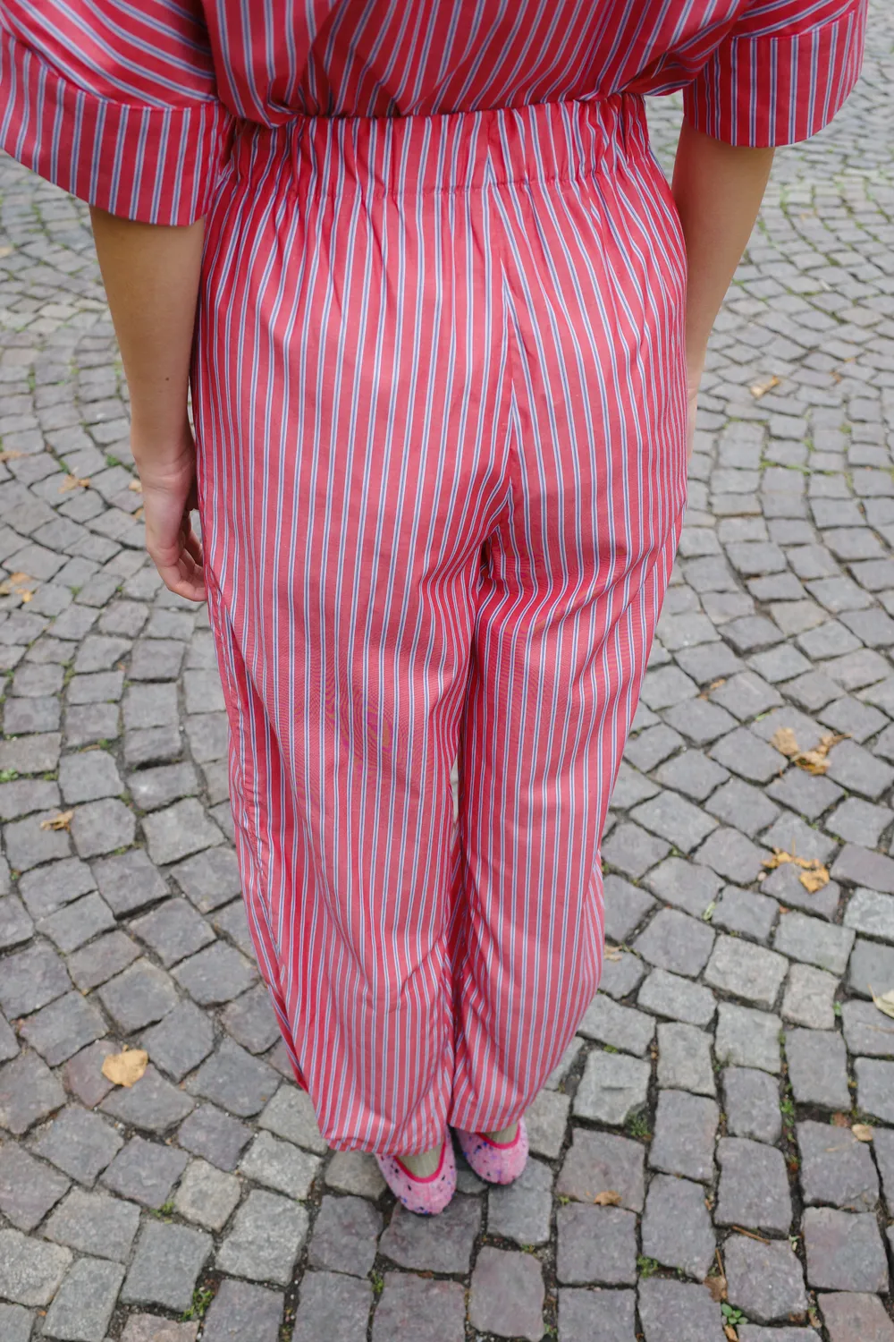 Caro Editions Coco Pants Red Navy Stripe bukser bomuld
