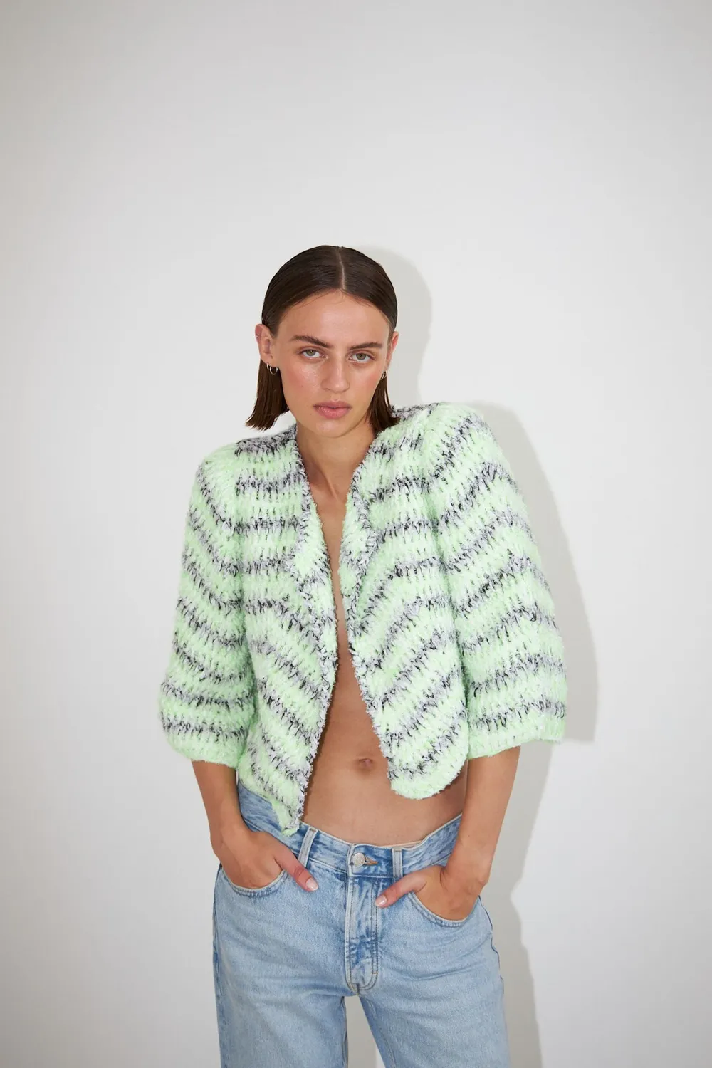 DAWNXDARE GINZA 916 hæklejakke lime flerfarvet