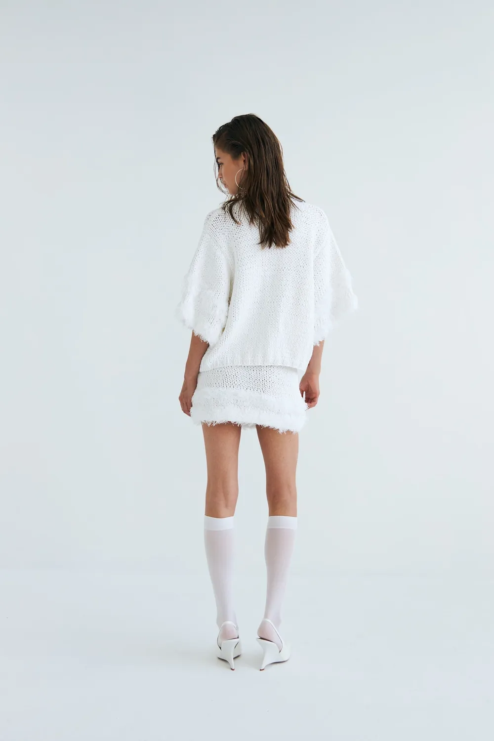 DAWNXDARE Bellisima 101 White strikcardigan