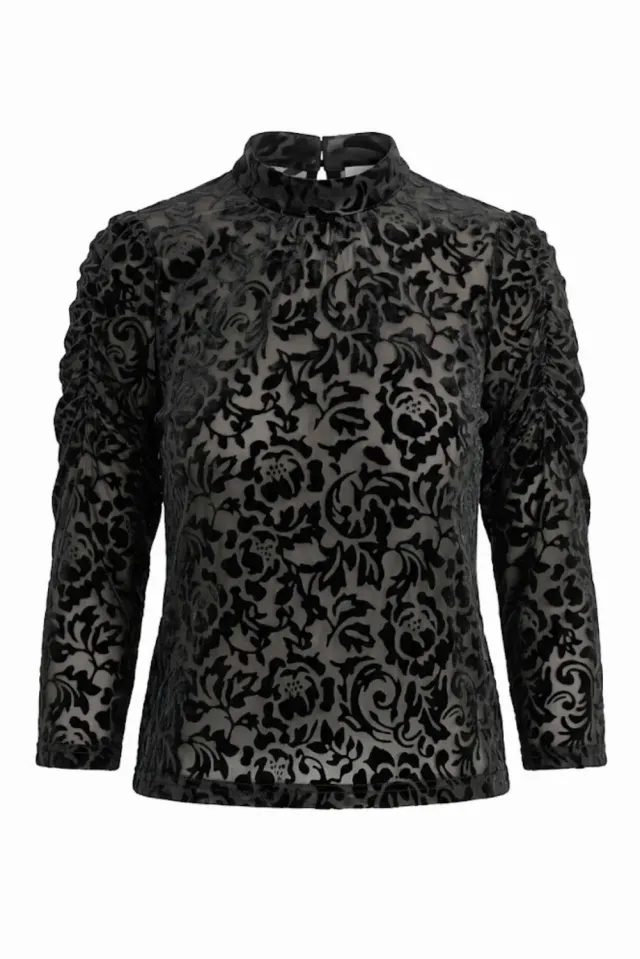 IN FRONT Marina bluse sort transparent