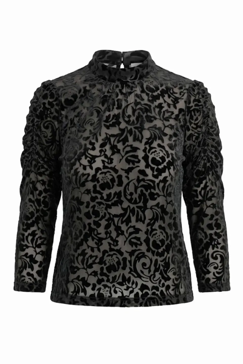 IN FRONT Marina bluse sort transparent